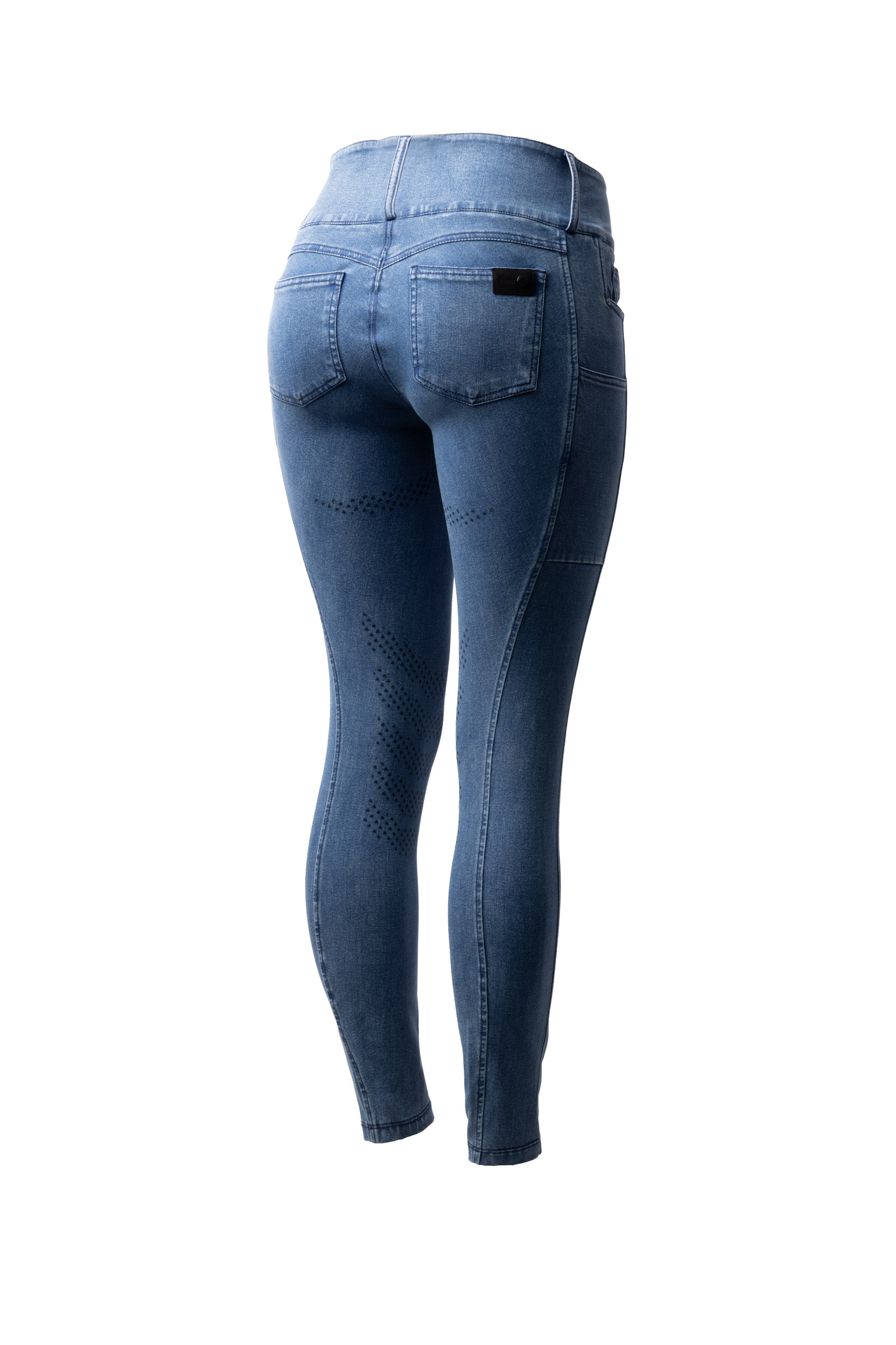 Horze Carolyn pantaloni da equitazione in denim con piena in silicone da donna  