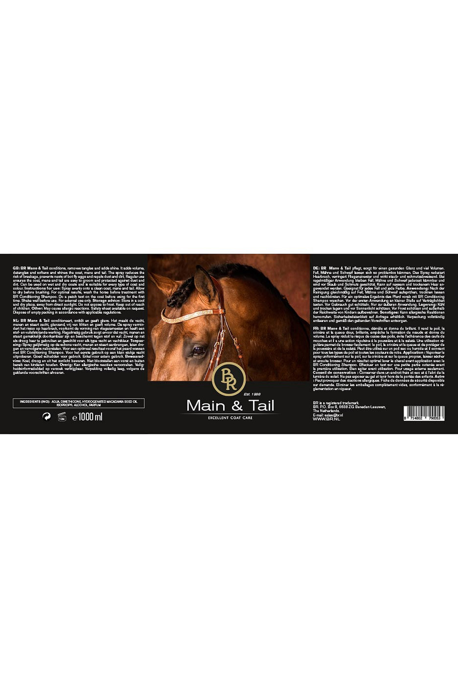 BR lozione spray per criniera e coda, 1000 ml