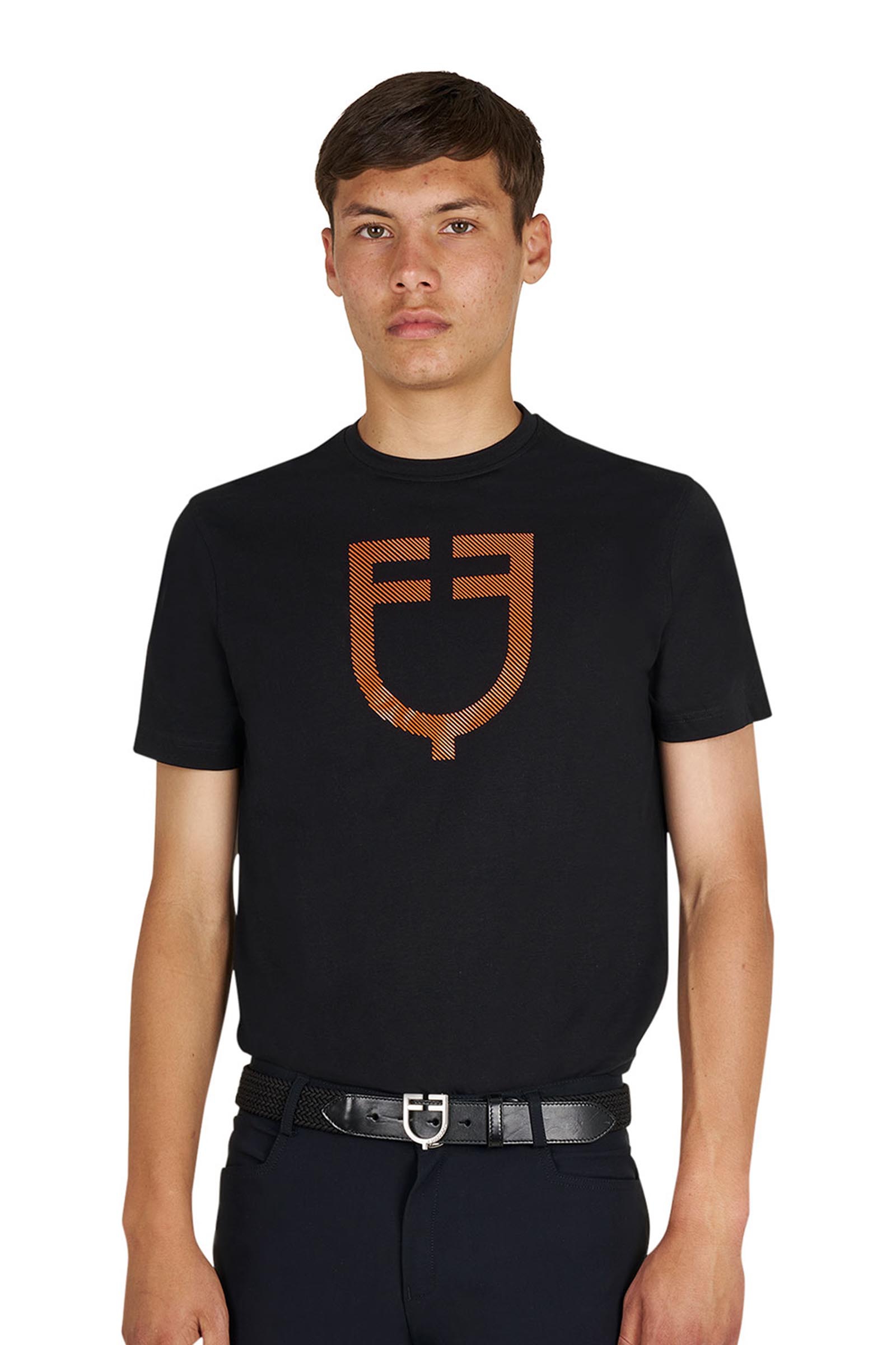 Equestro SS2026 T-shirt basic uomo con logo lucido  