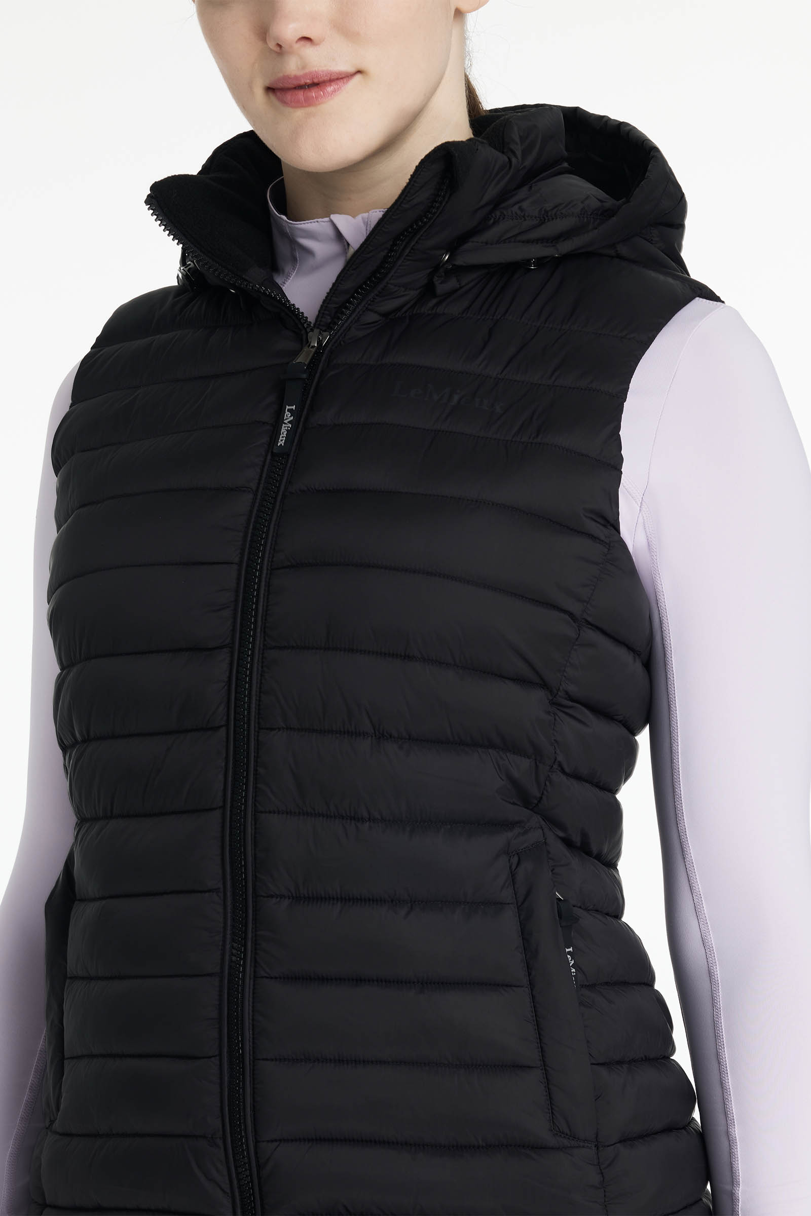 LeMieux Rose gilet imbottito con cappuccio da donna