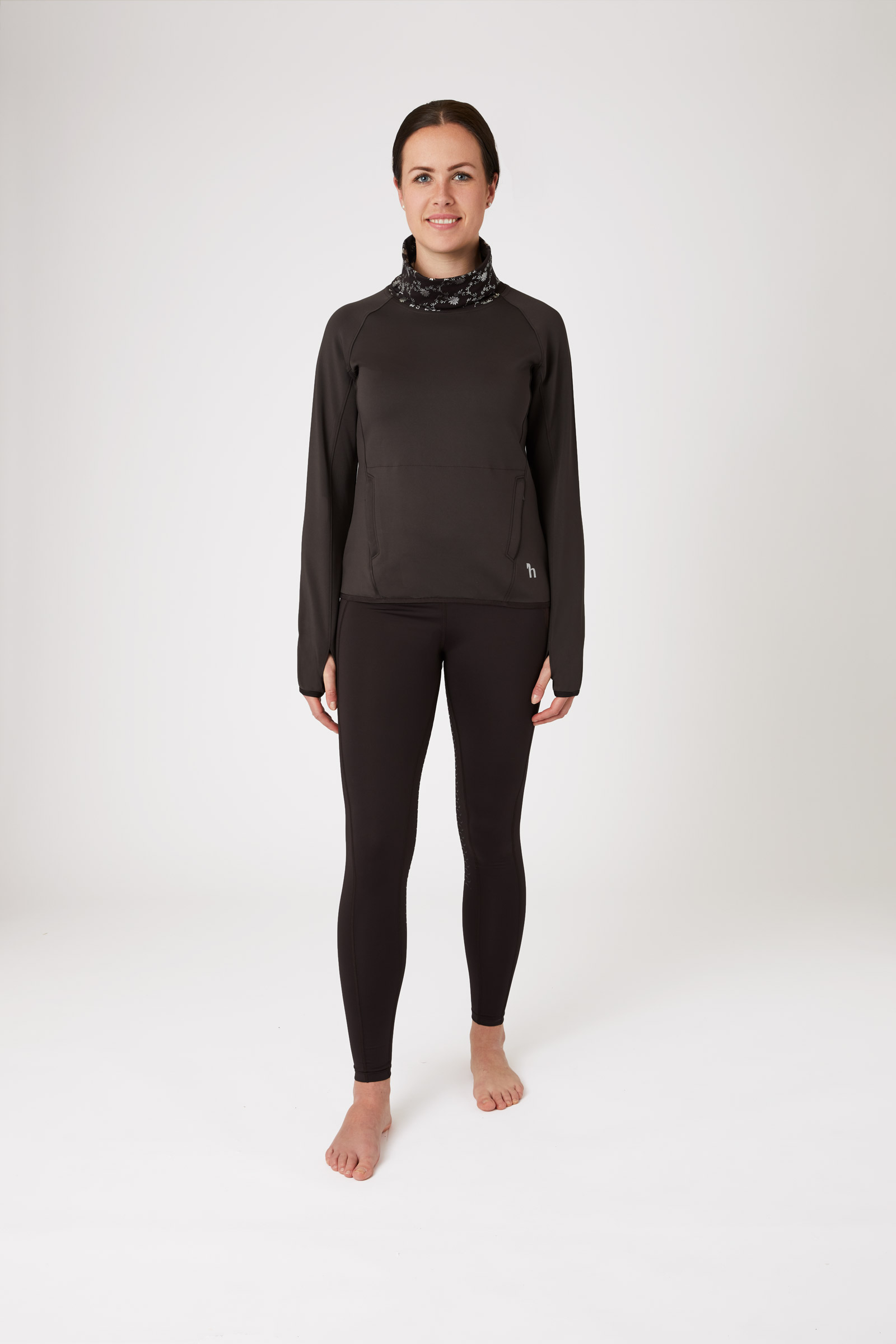 Horze Kaitlin Felpa funzionale con colletto floreale da donna