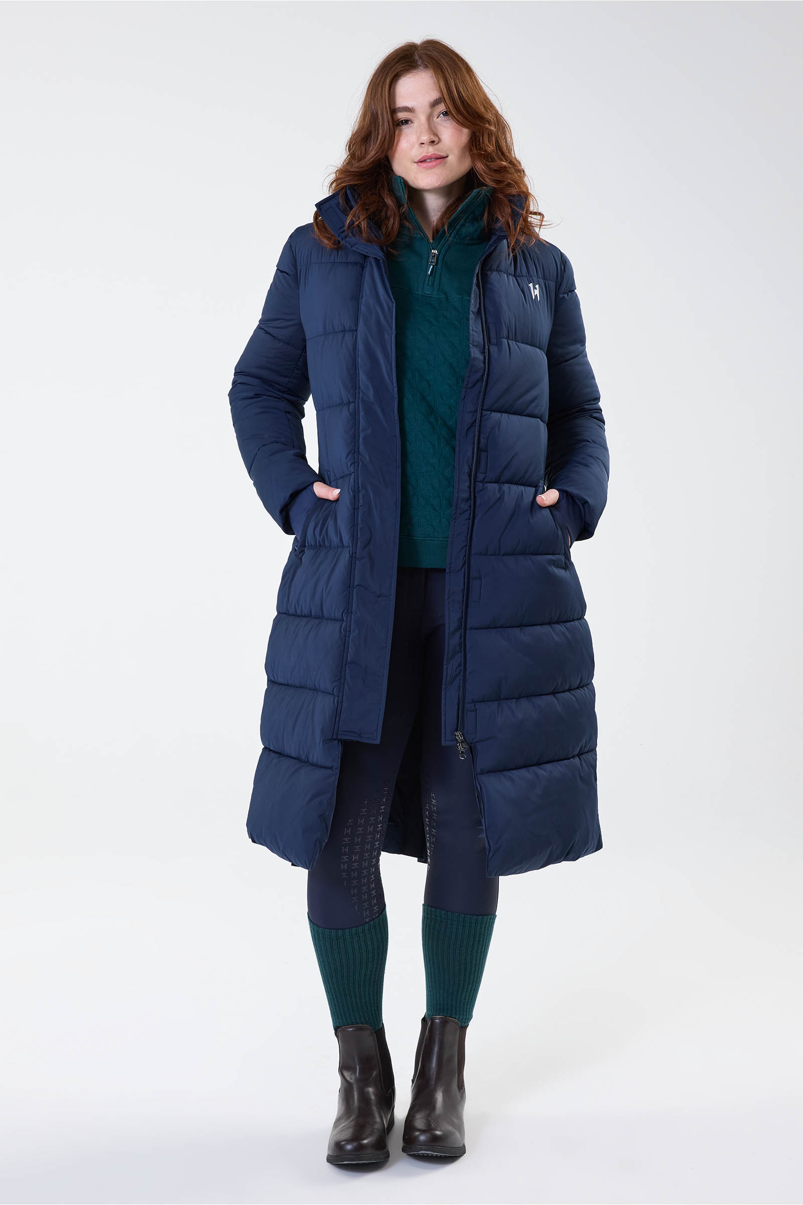 Core Navy Horseware Verve cappotto lungo imbottito da donna