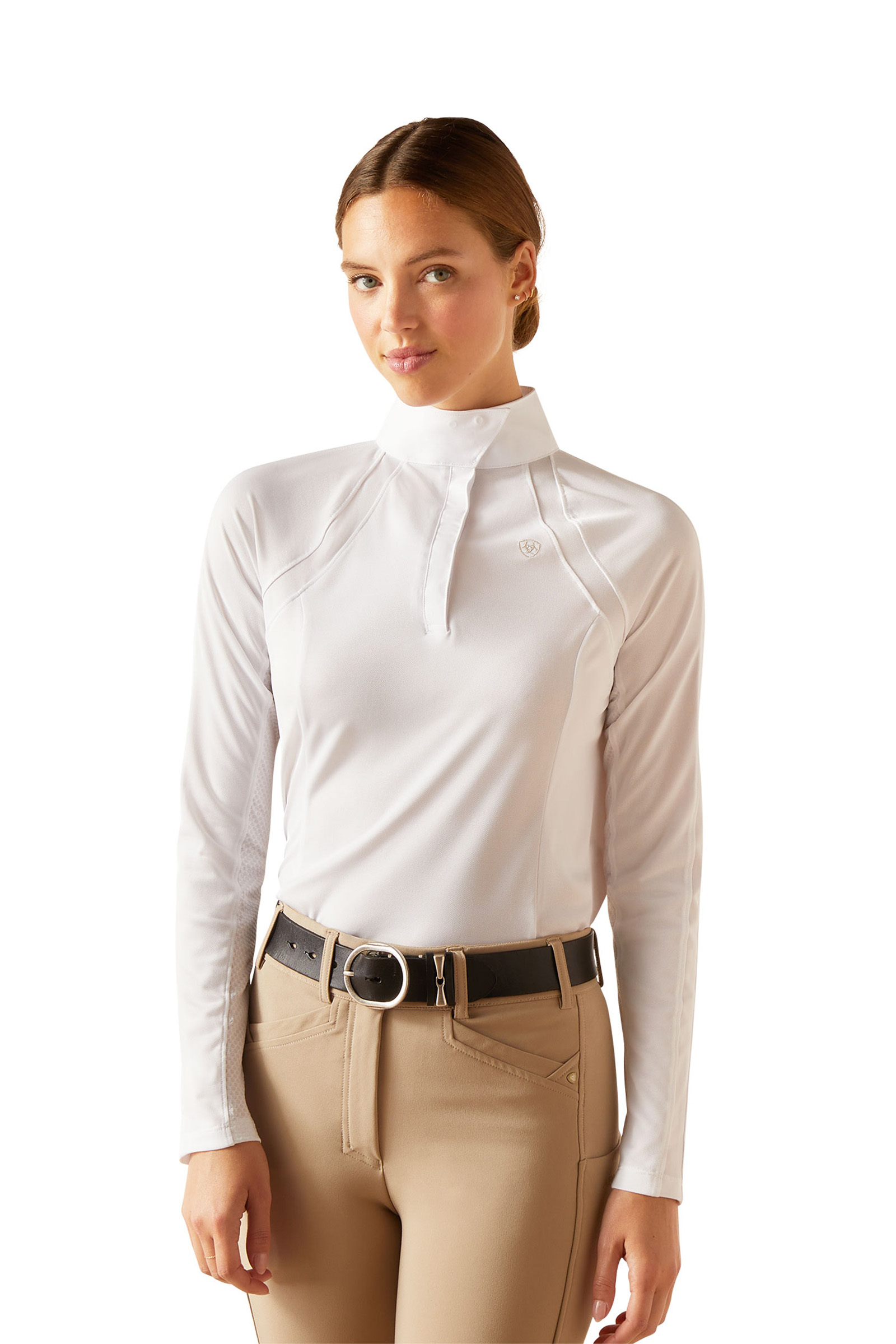 White Ariat Sunstopper 3.0 Pro camicia da gara da donna
