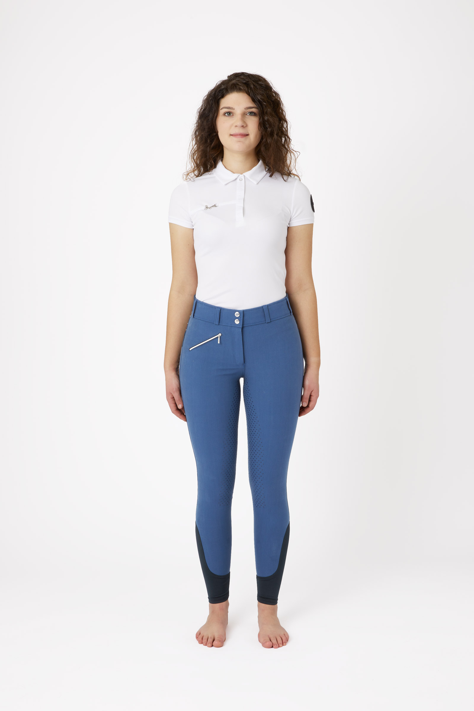 Horze Pantaloni da equitazione a vita alta con full grip e cristalli, da donna