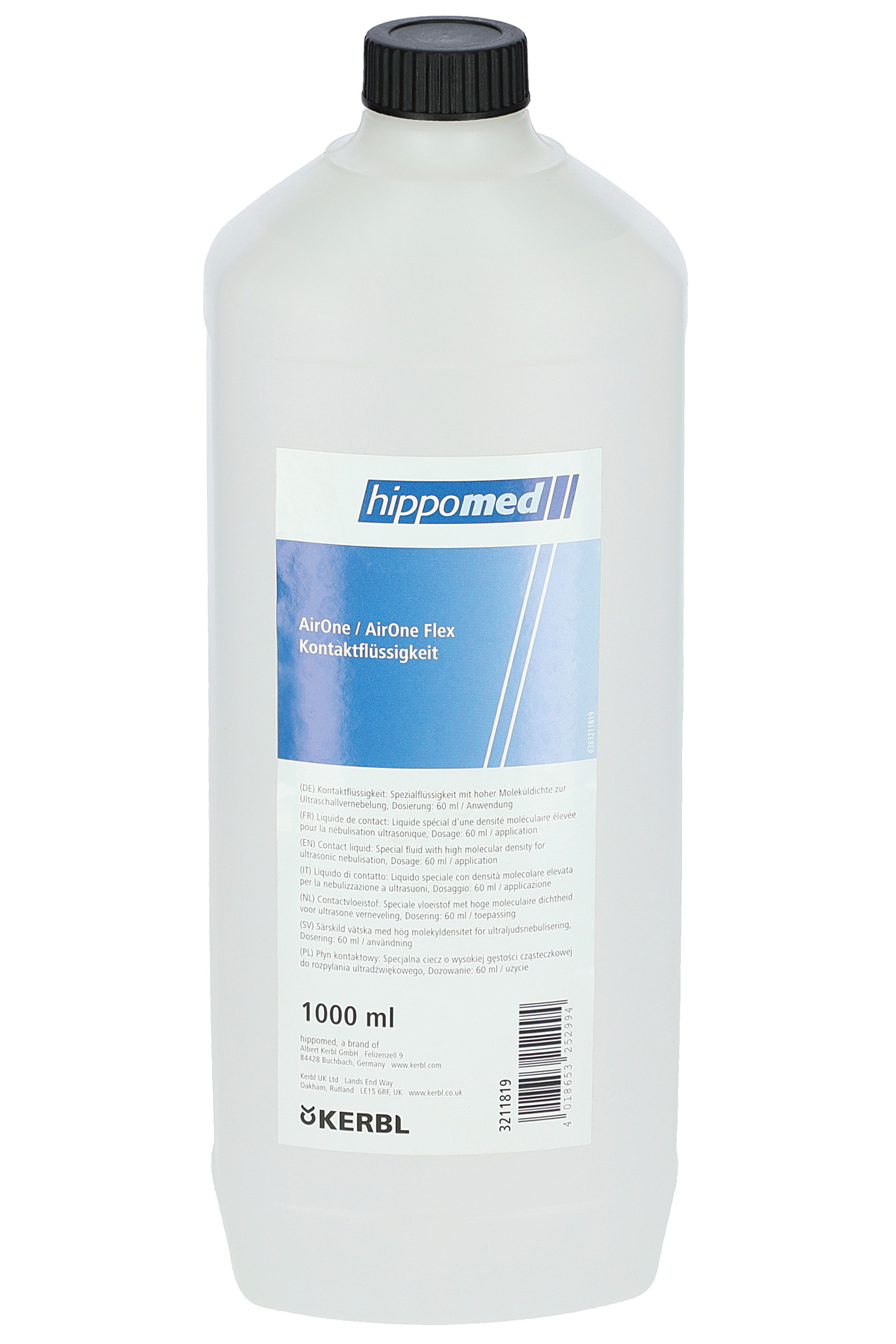 Hippomed Liquido di contatto per inalatore AirOne, 1.000 ml