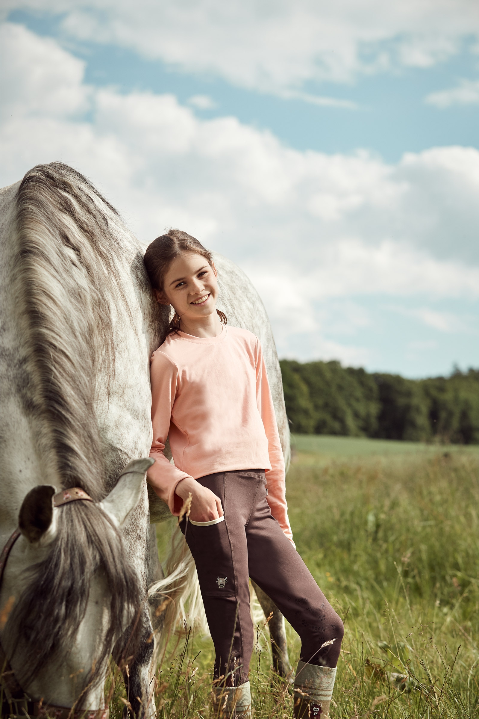 Horze Monster Maglia a maniche lunghe per bambini