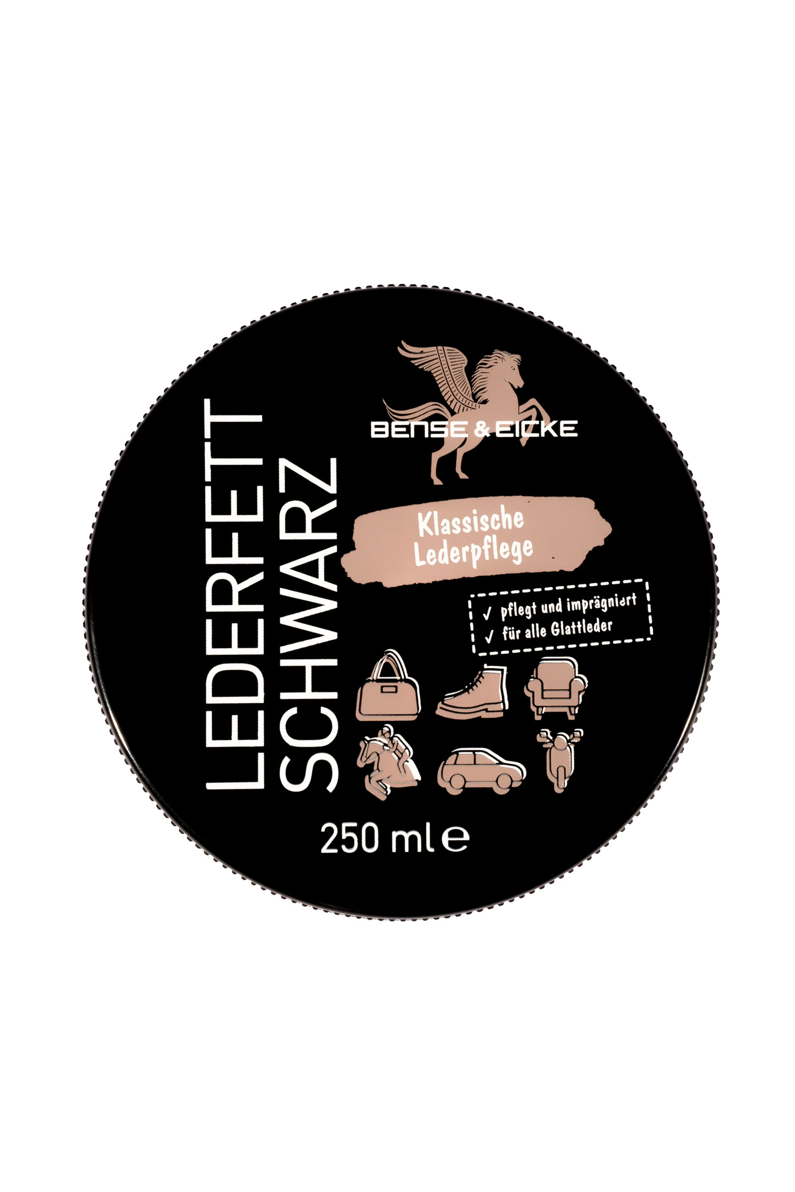 Bense & Eicke Grasso per cuoio nero, 250 ml