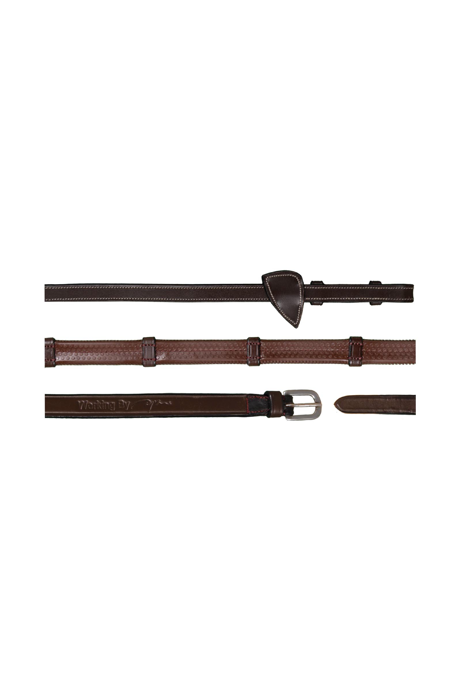 Brown Dy'on Working redini in gomma (13 mm) con 7 fermagli in pelle