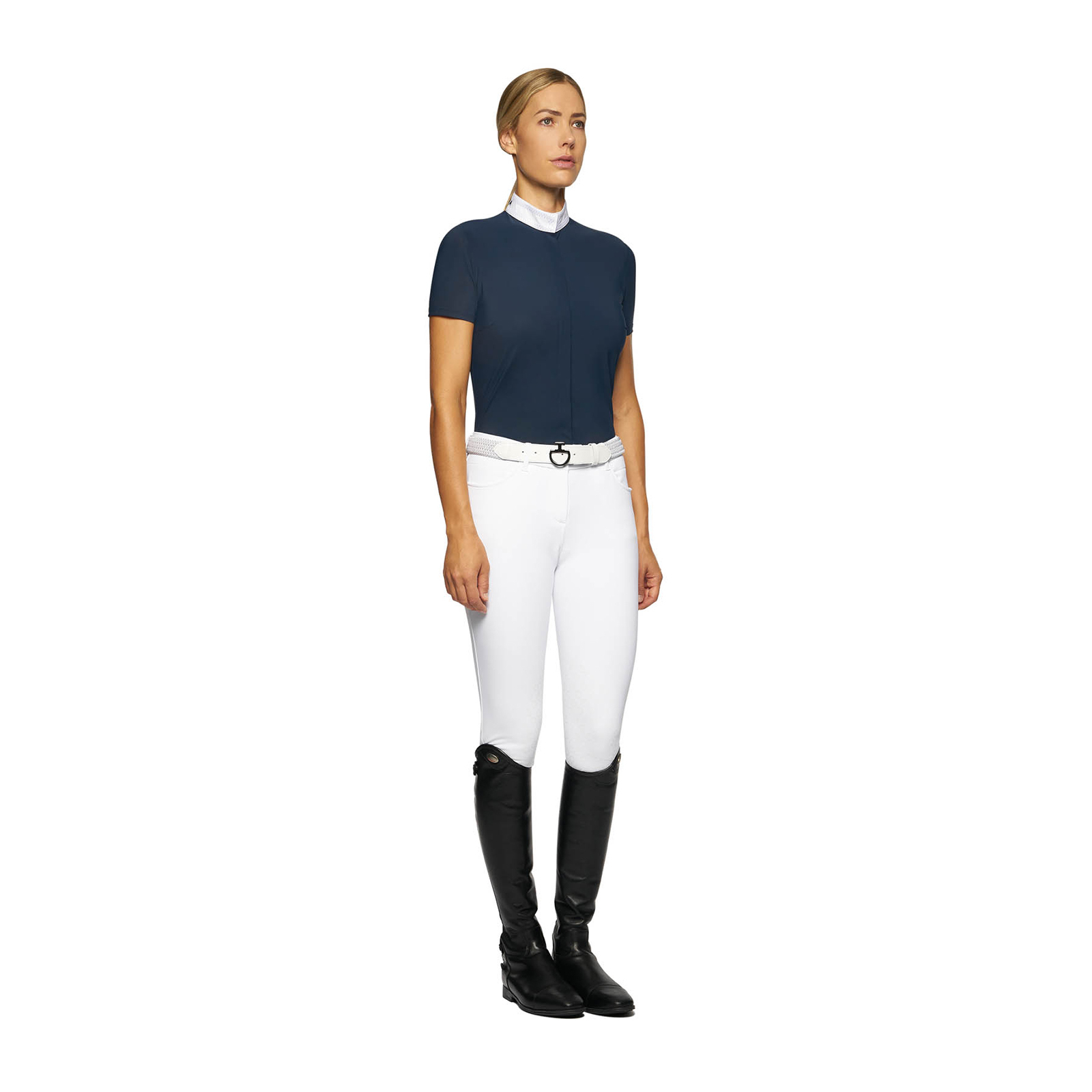 Camicia da spettacolo a maniche corte con ricamo Cavalleria Toscana