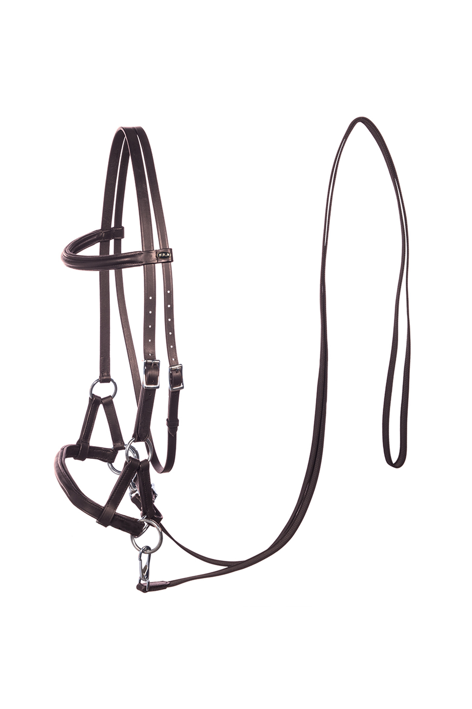 Brown F.R.A. Freedom Riding Articles Pardoes Capezza sidepull (System 3), con redini antiscivolo in pelle