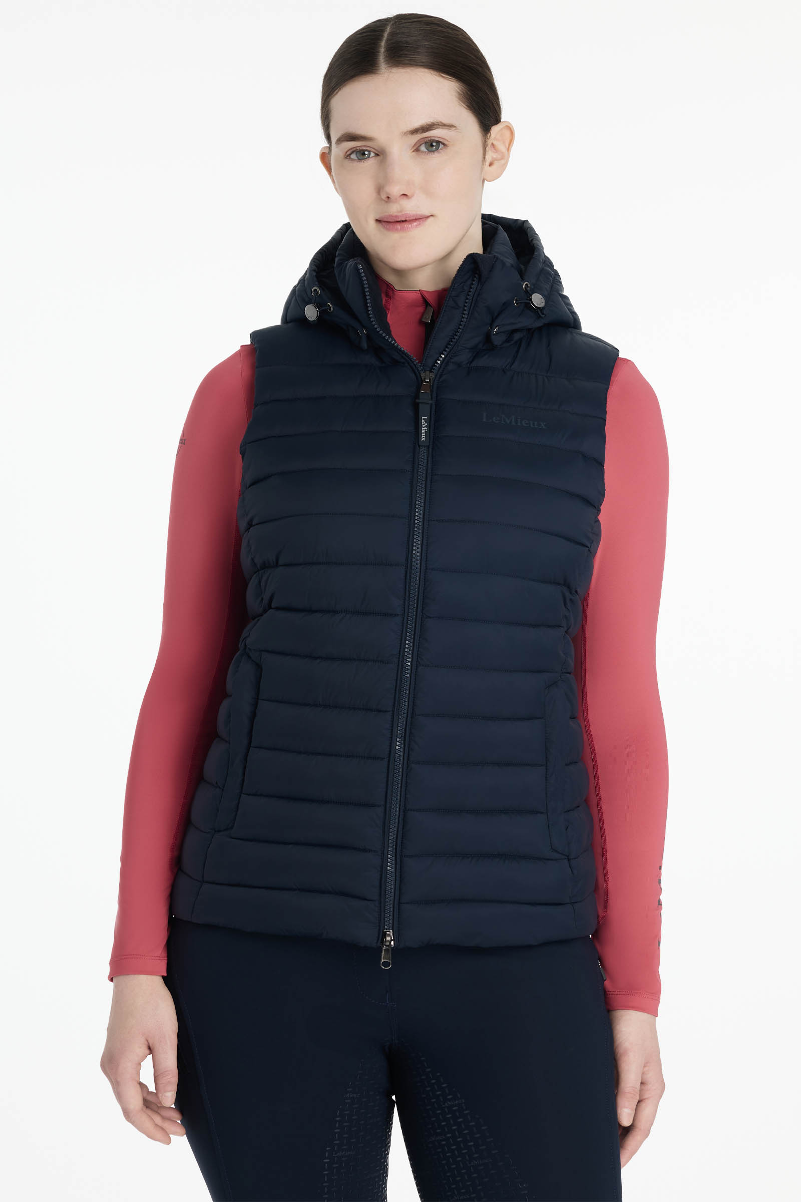 Navy LeMieux Rose gilet imbottito con cappuccio da donna