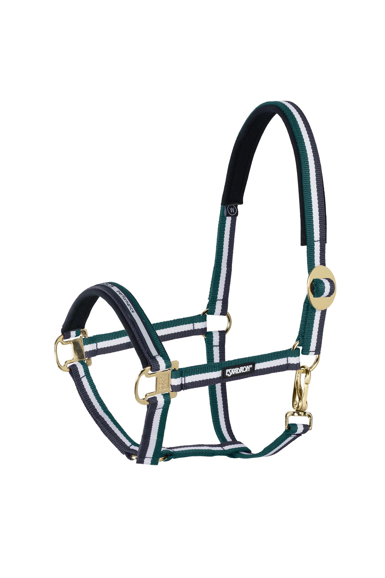 Racinggreen-White-Nightblue Eskadron Halter sliding Buckle