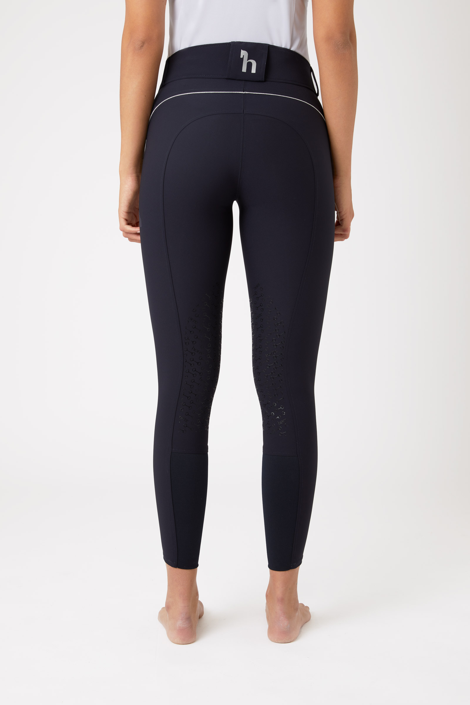 Horze Aubrey Pantaloni da equitazione a vita alta con full seat in silicone e toppa al ginocchio da donna