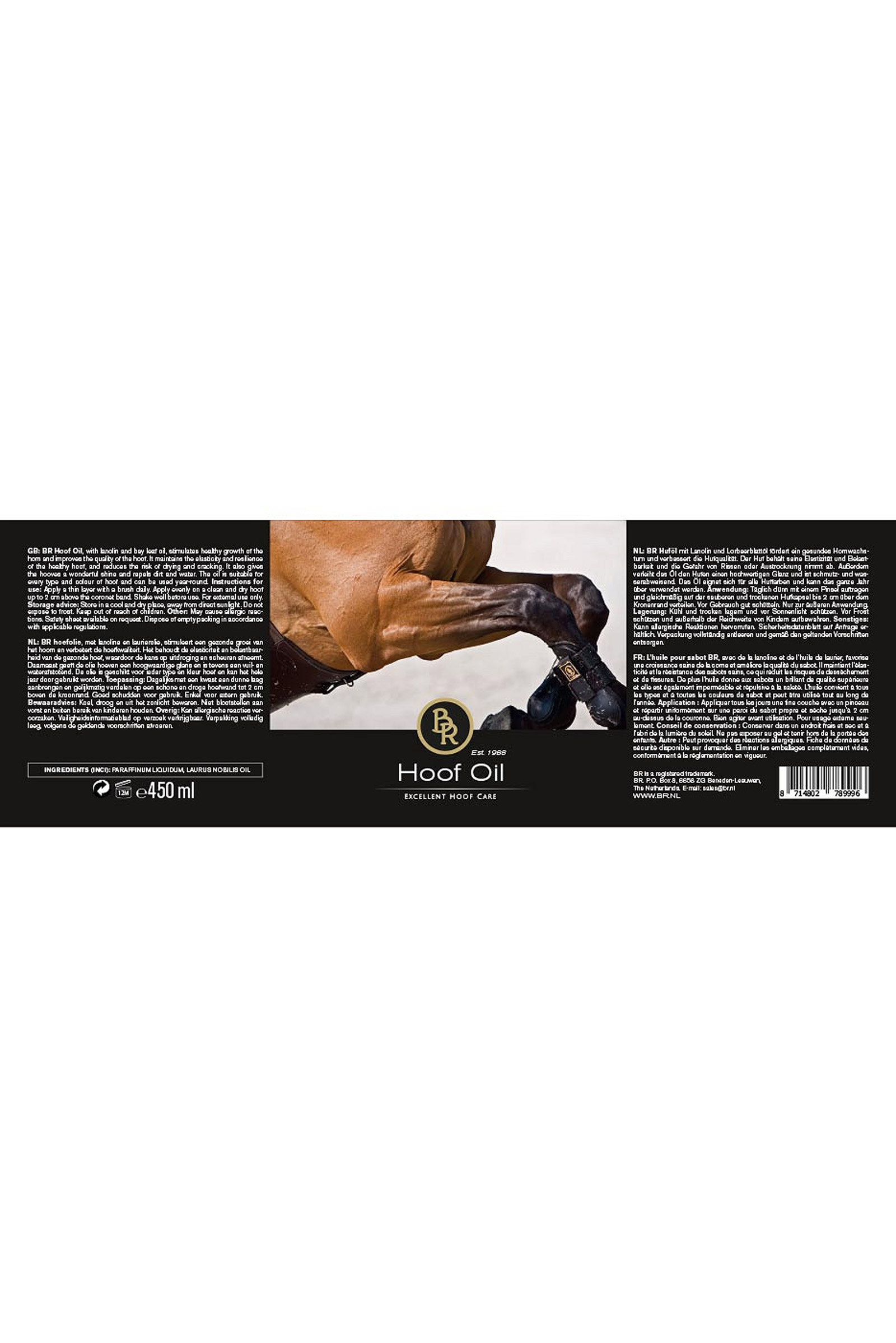 BR olio per zoccoli con pennello, 450 ml