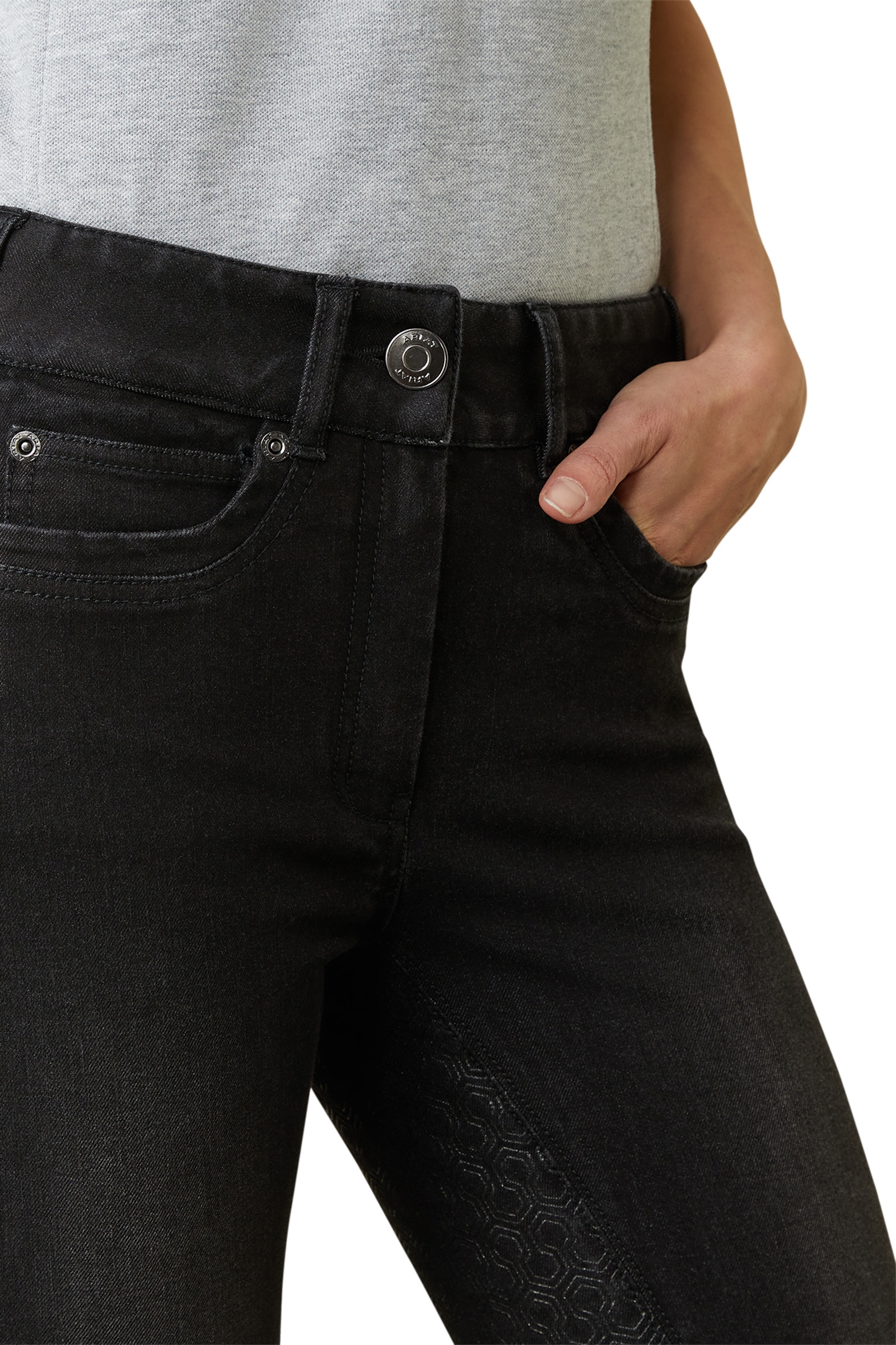 Ariat Halo B - Pantaloni da equitazione da donna in denim con presa completa