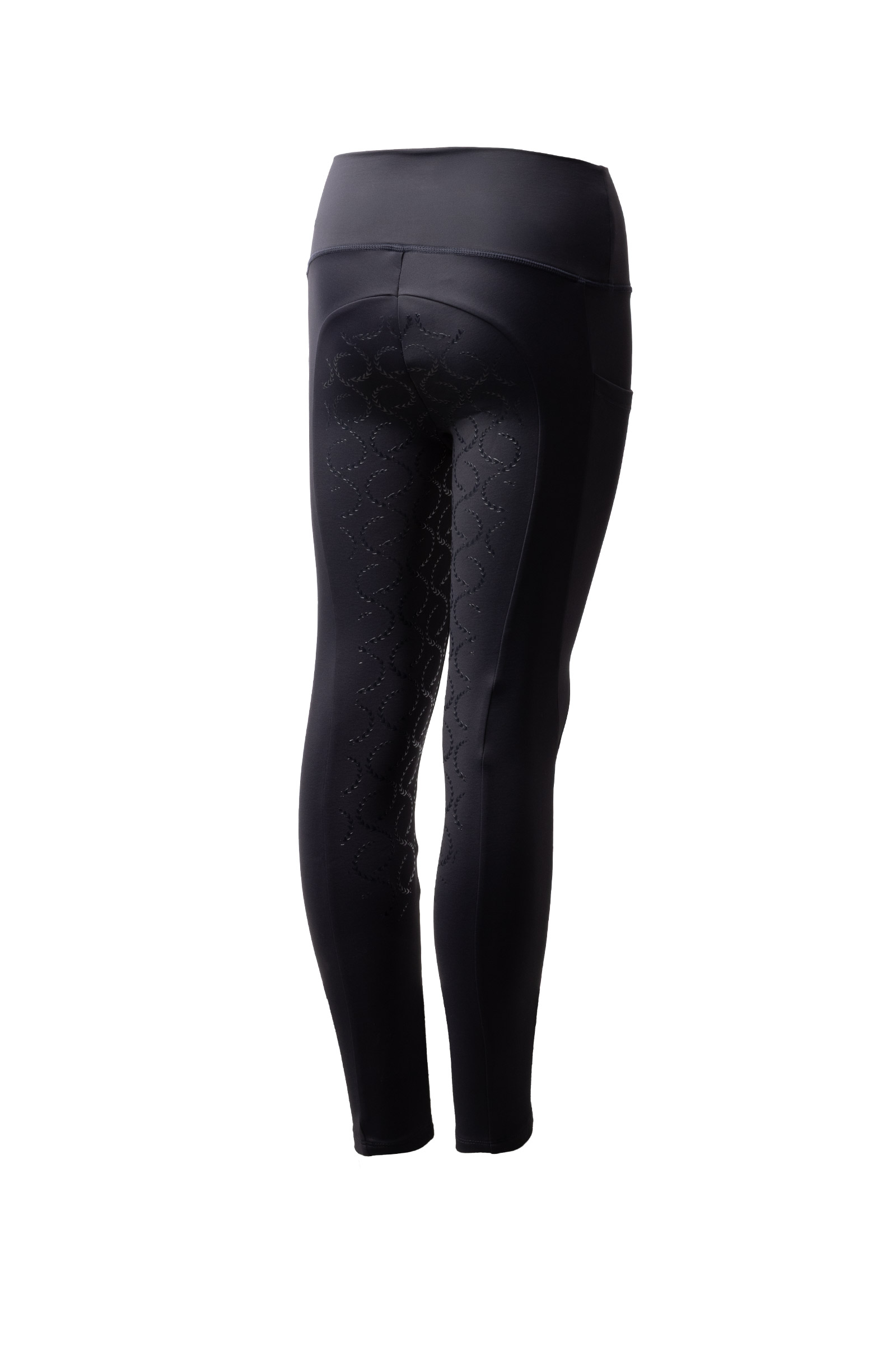 Dark Navy Horze Gillian Leggings da equitazione termici con grip totale per bambini