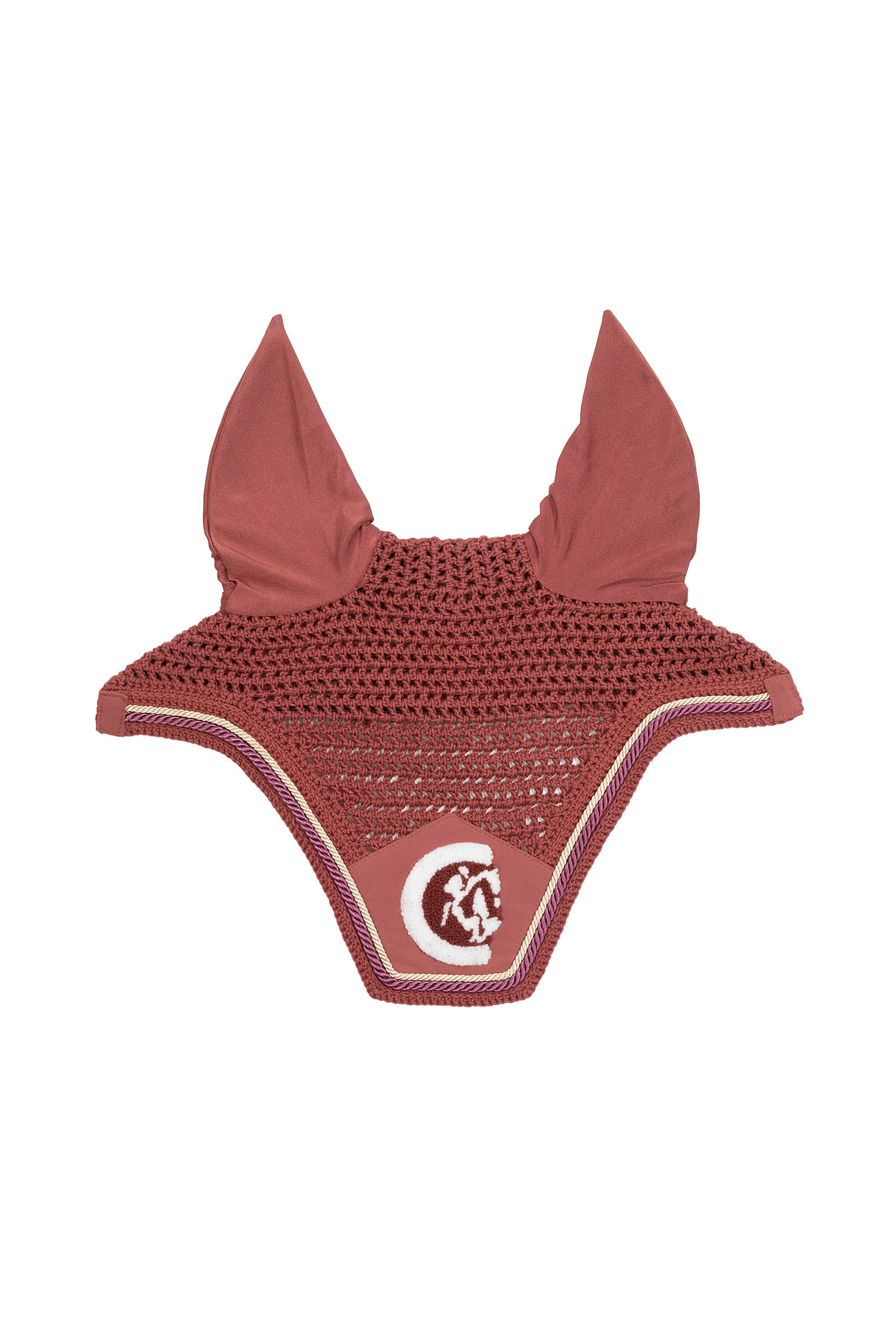 fuchsia Kentucky Horsewear maschera anti-insetti Wellington 3D Logo rope