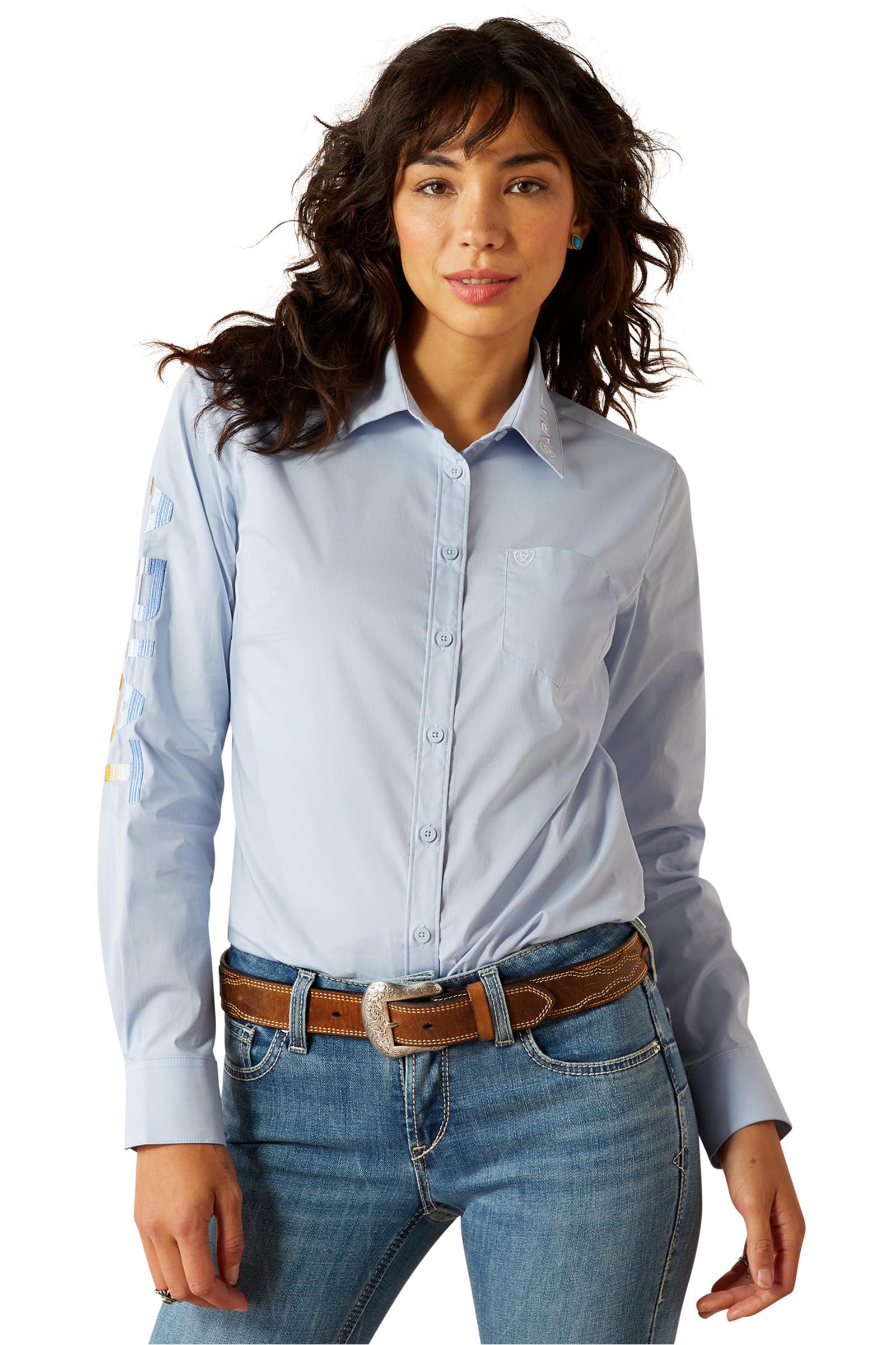 Ariat Team Kirby camicia elasticizzata a maniche lunghe da donna