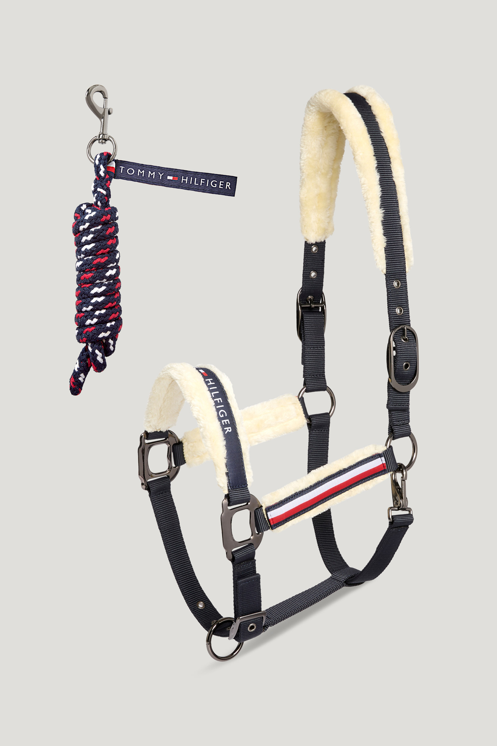 Tommy Hilfiger Equestrian Yale set cavezza in ecopelliccia e lunghina
