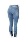 Horze Kaia Pantaloni da equitazione a vita alta in denim con full seat in silicone da donna