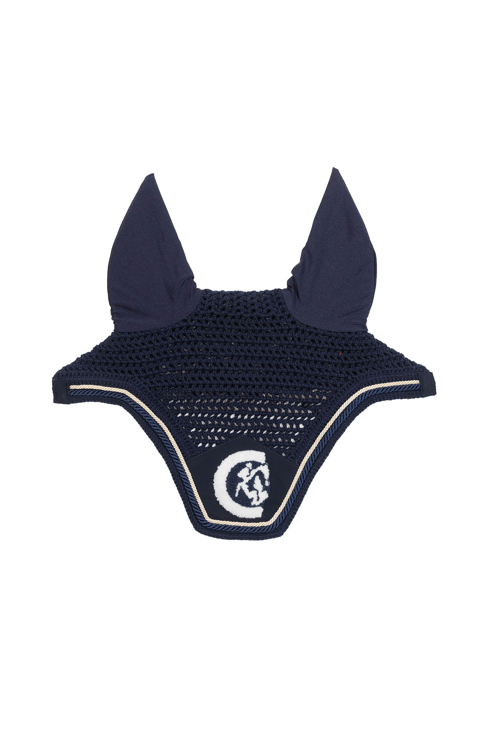 navy Kentucky Horsewear maschera anti-insetti Wellington 3D Logo rope