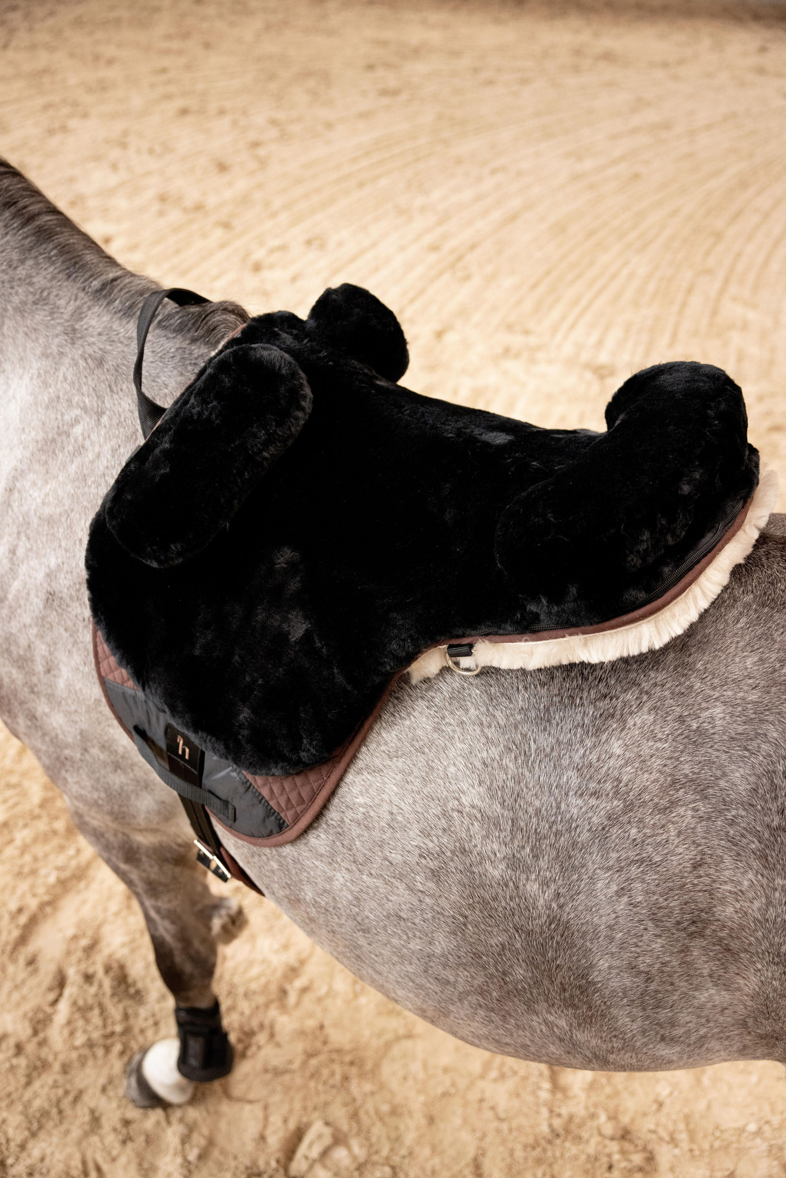 Horze sella senza arcione in pelle di pecora