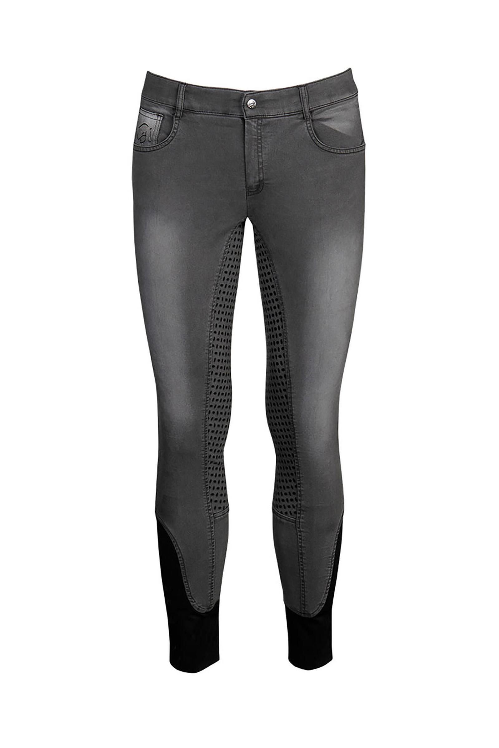 Pantaloni da equitazione da bambino Harry's Horse Liciano Denim Full Grip