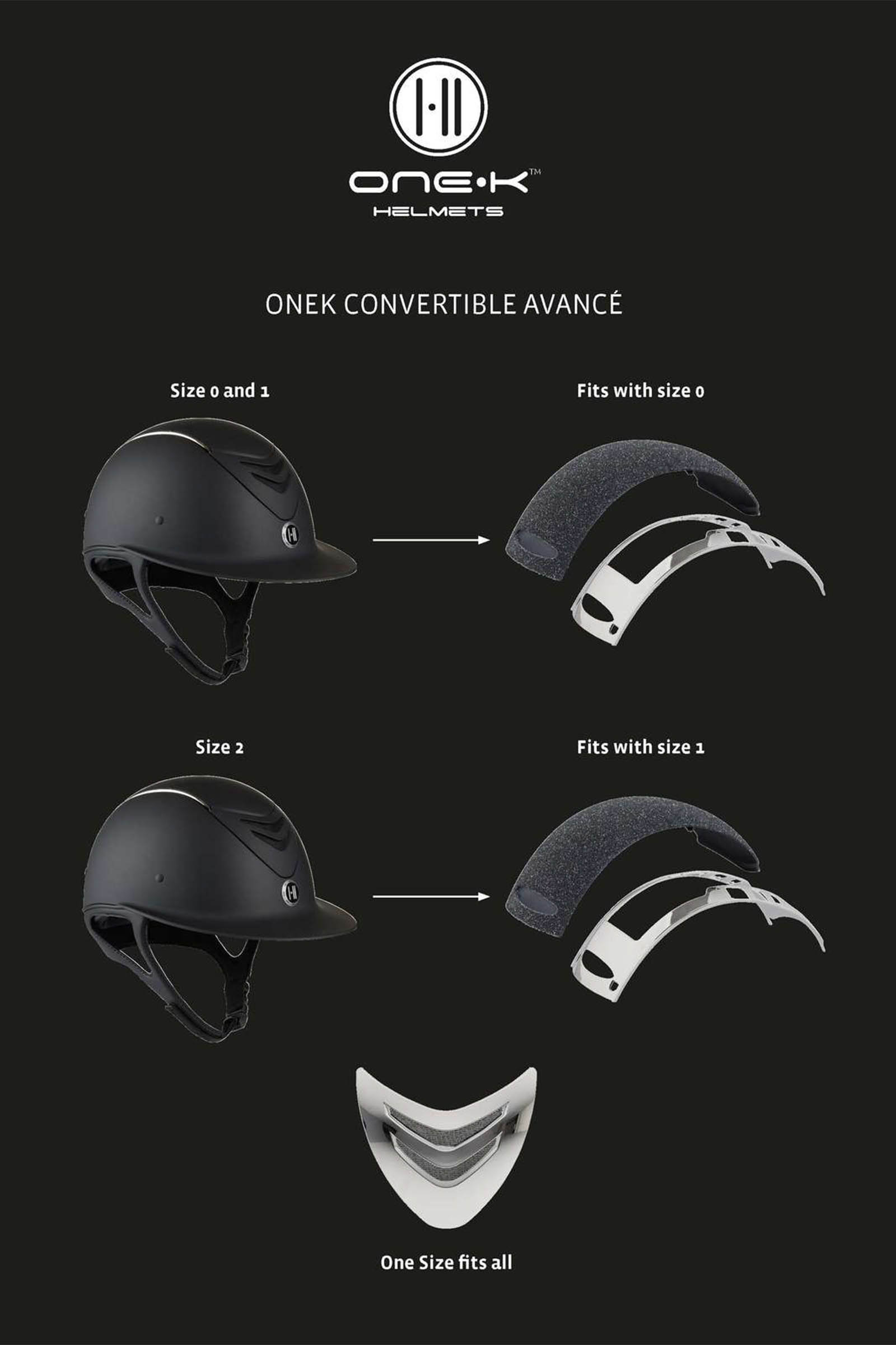 OneK Avance Convertible Glossy Casco da equitazione