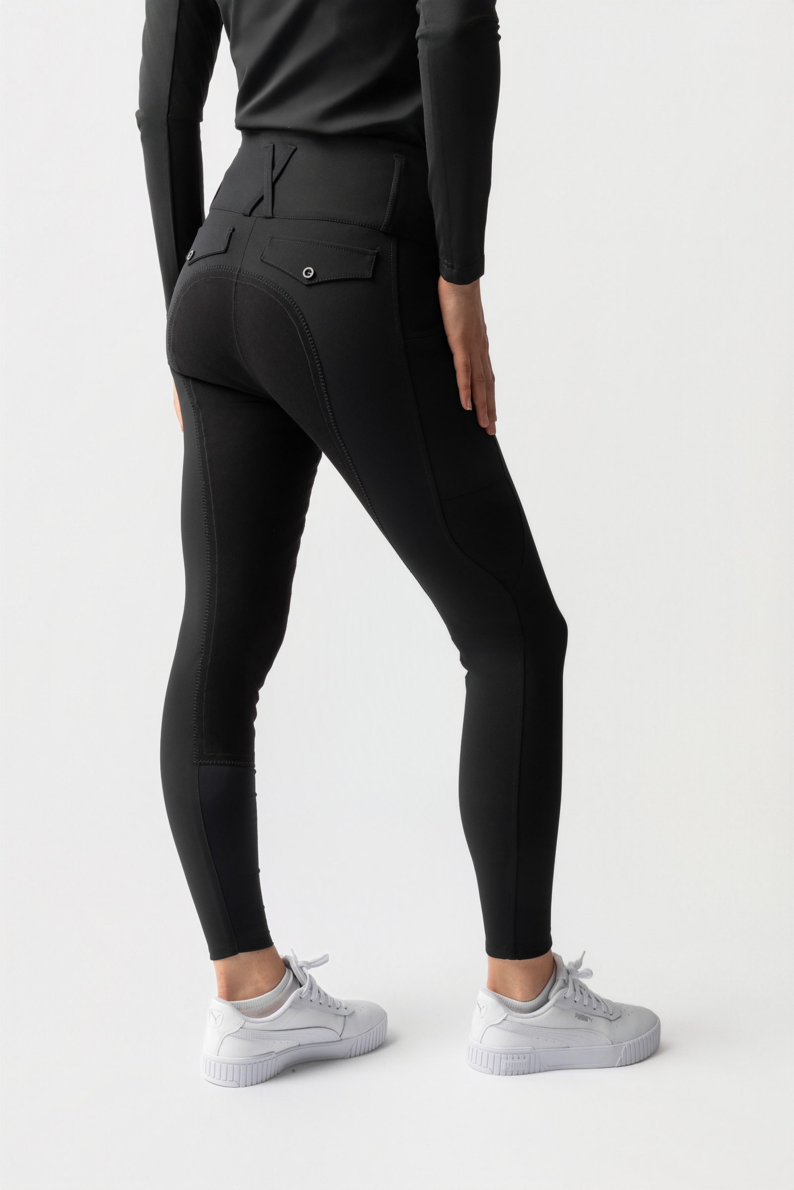 Horze Leonie pantaloni da equitazione da donna con full seat in suede vegano