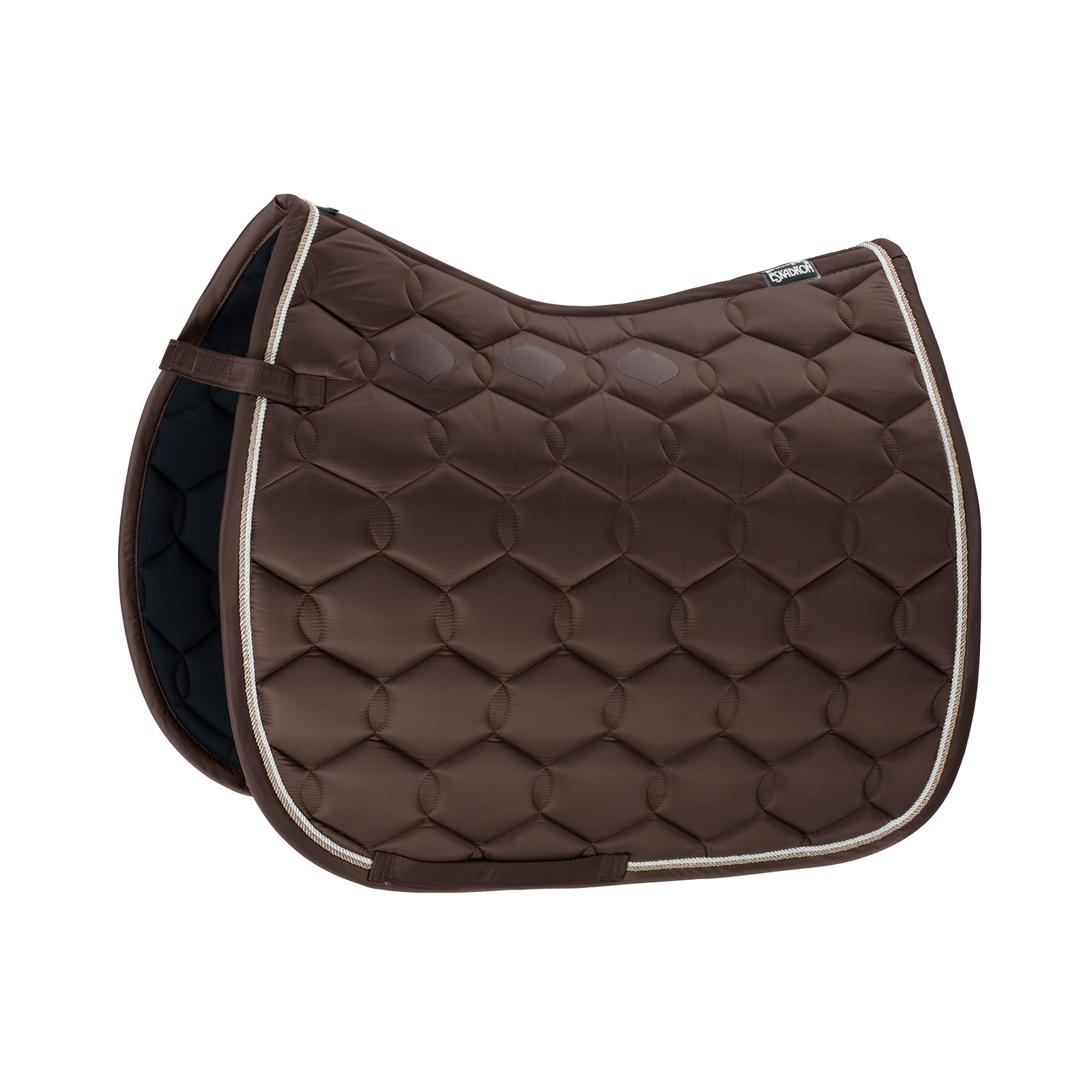 Dark Brown Eskadron Sottosella da dressage con motivo scintillante a contrasto