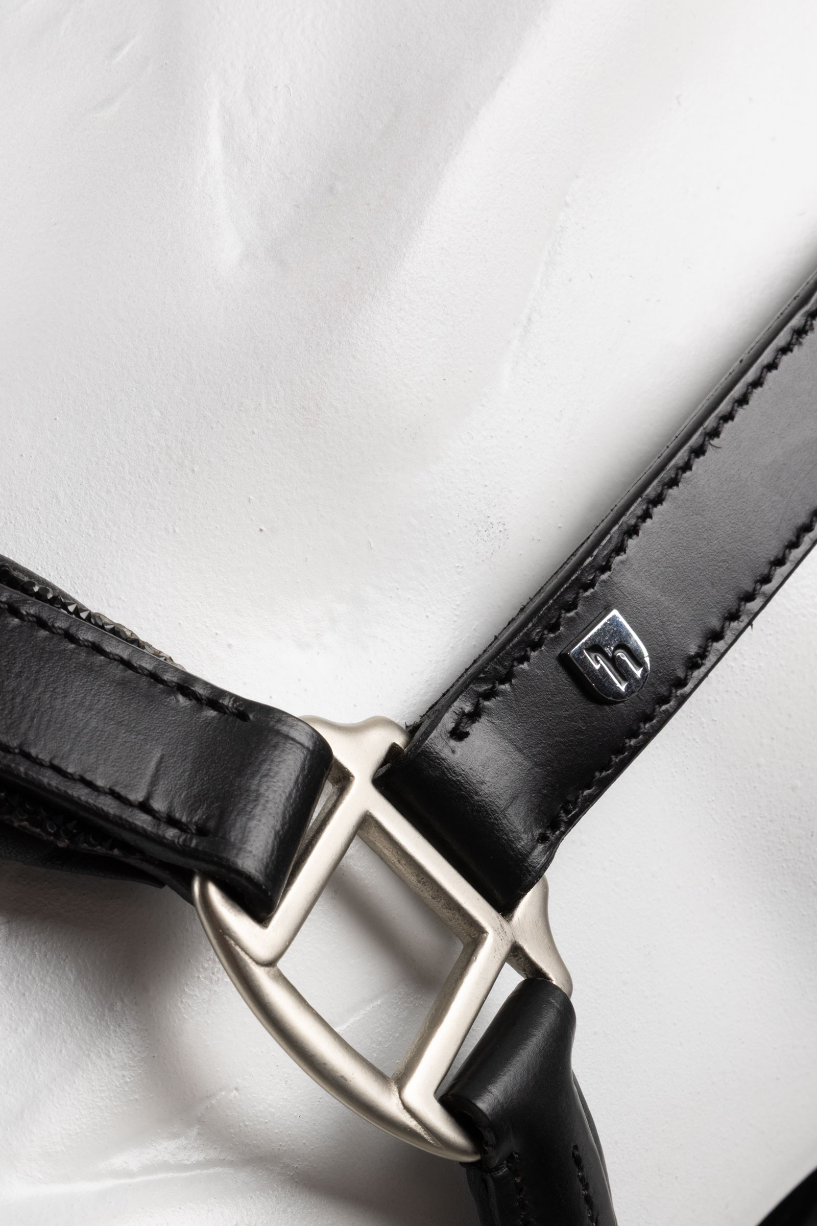 Horze Dynasty Cavezza in cuoio & longhina in corda set