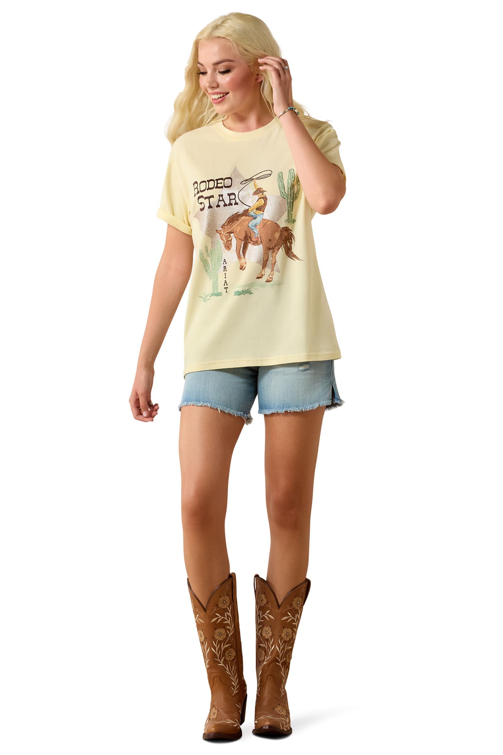 Ariat T-shirt Rodeo Star stile boyfriend da donna  