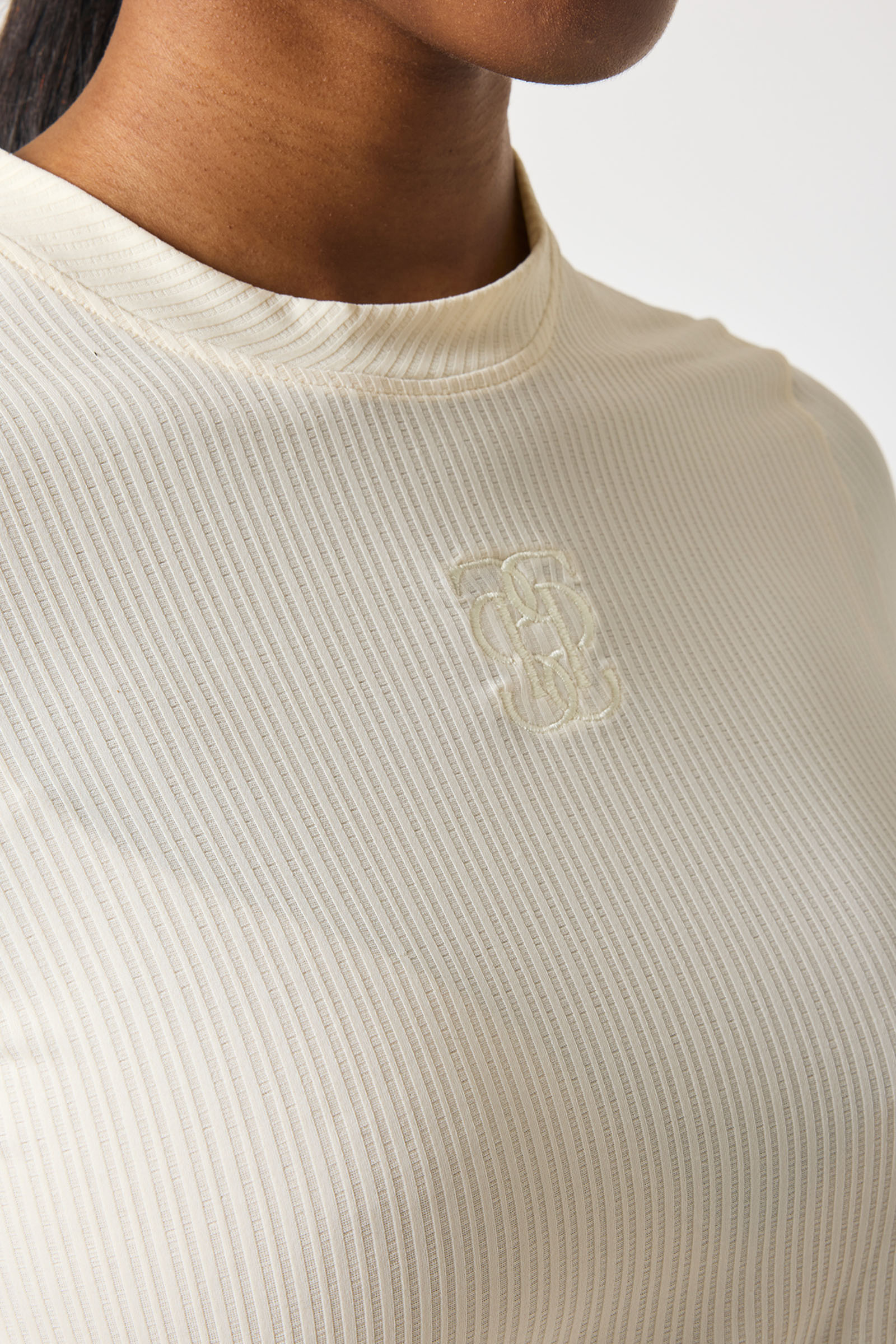 PS of Sweden Courtney S/S Maglia in Mesh a Righe