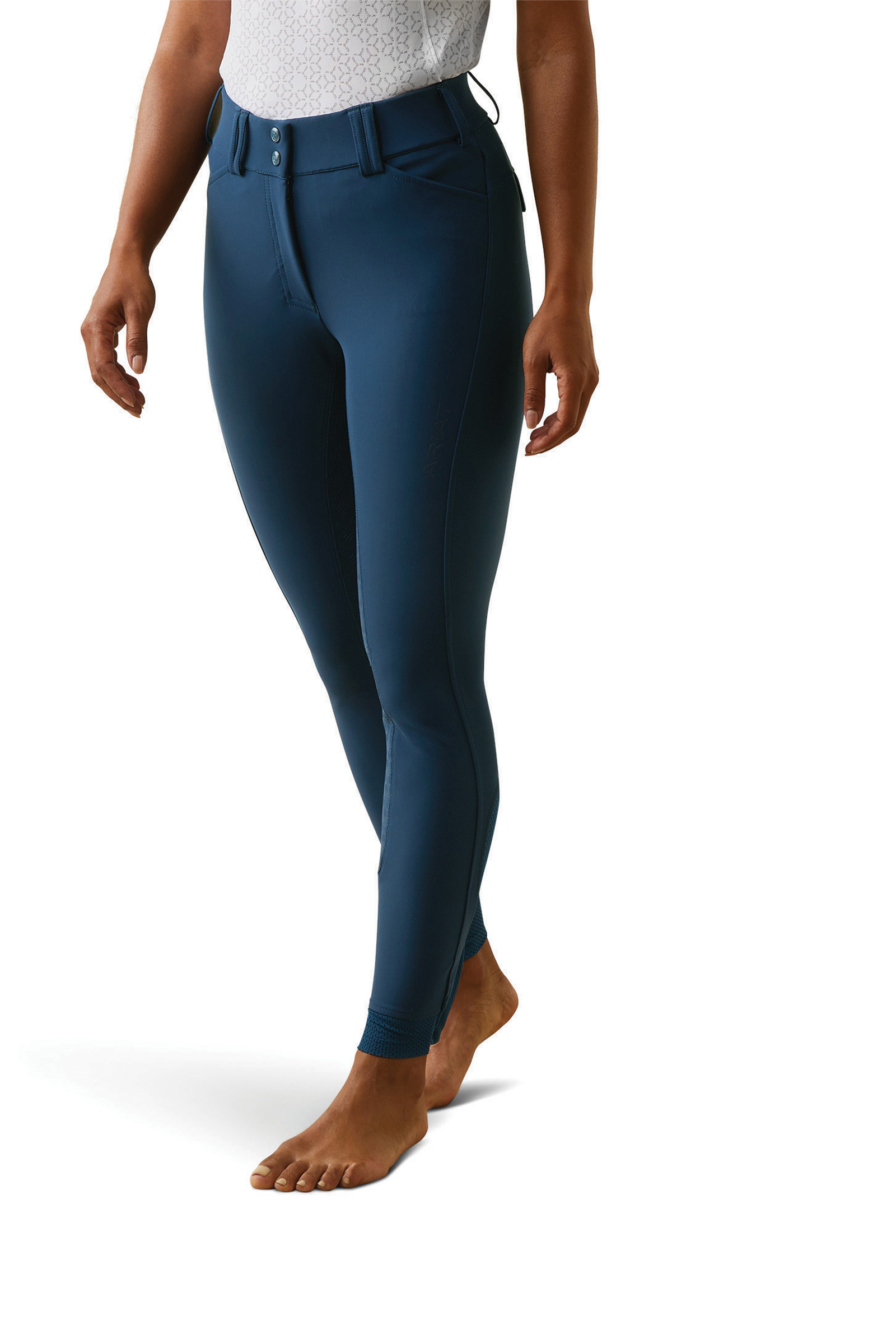 Deep Petroleum Ariat Tri Factor pantaloni da equitazione con full seat e grip in silicone per donna