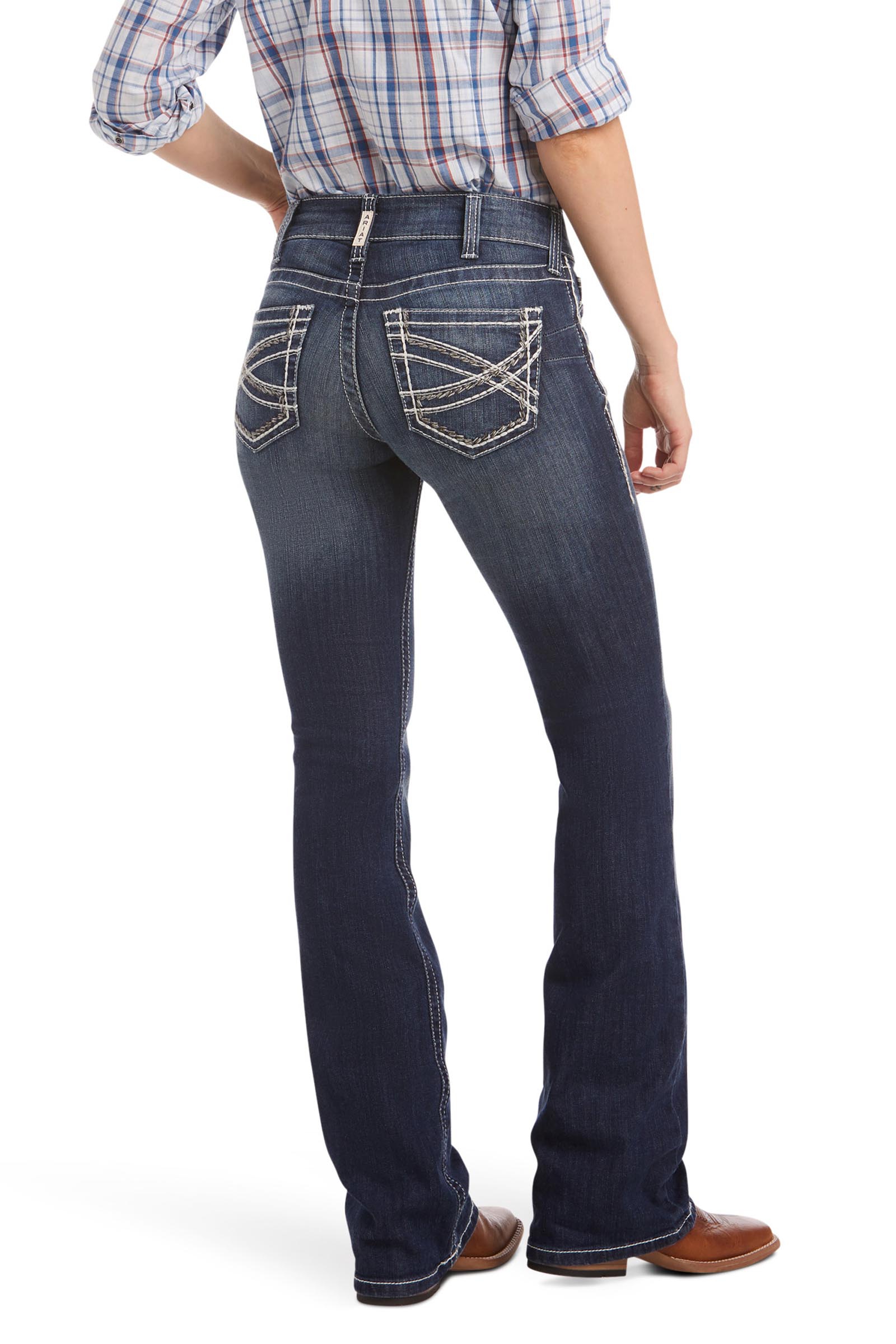 Ariat R.E.A.L. Mid Rise Stretch Entwined Jeans bootcut stretch donna a vita media