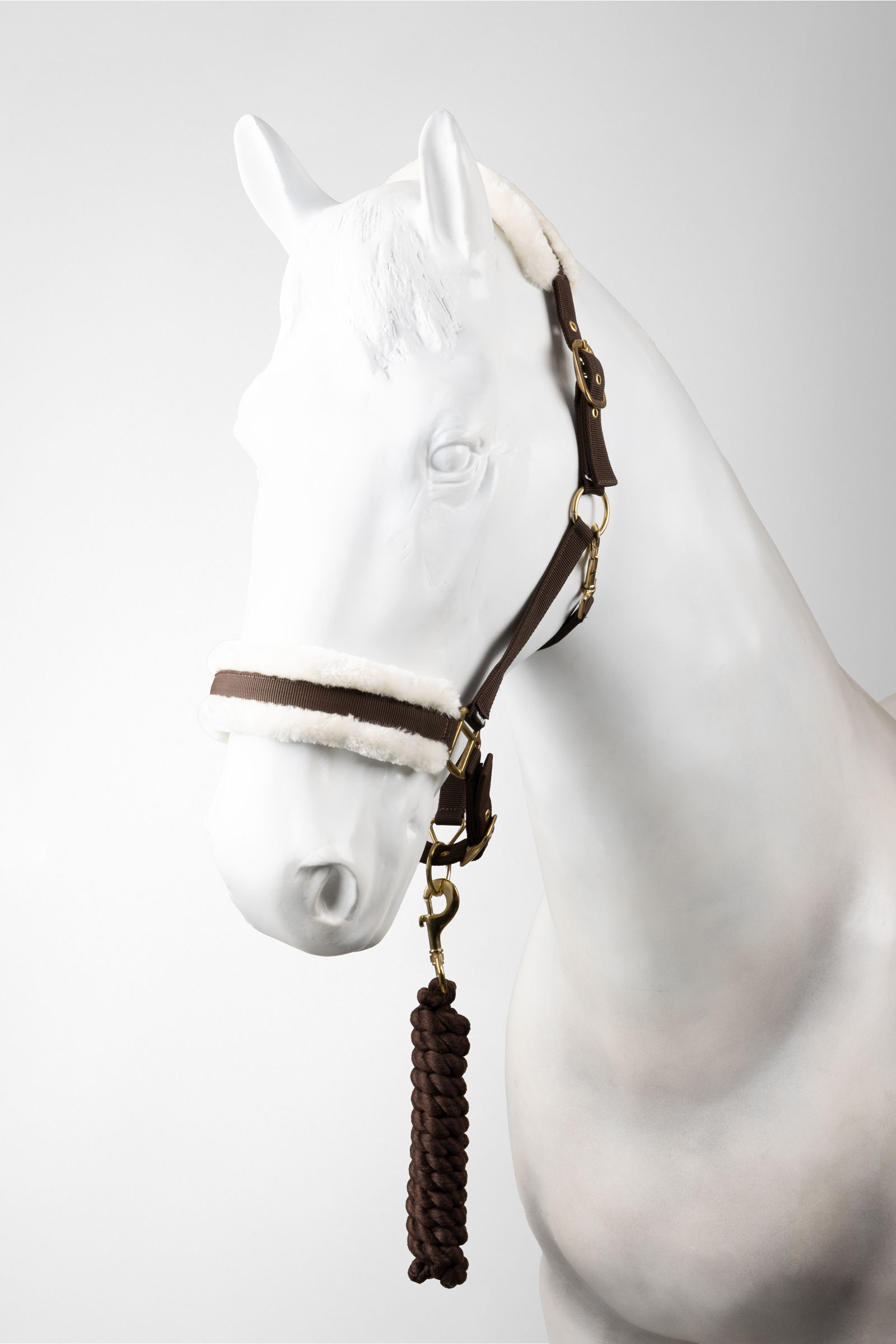 Dark Brown Horze cavezza e longhina set