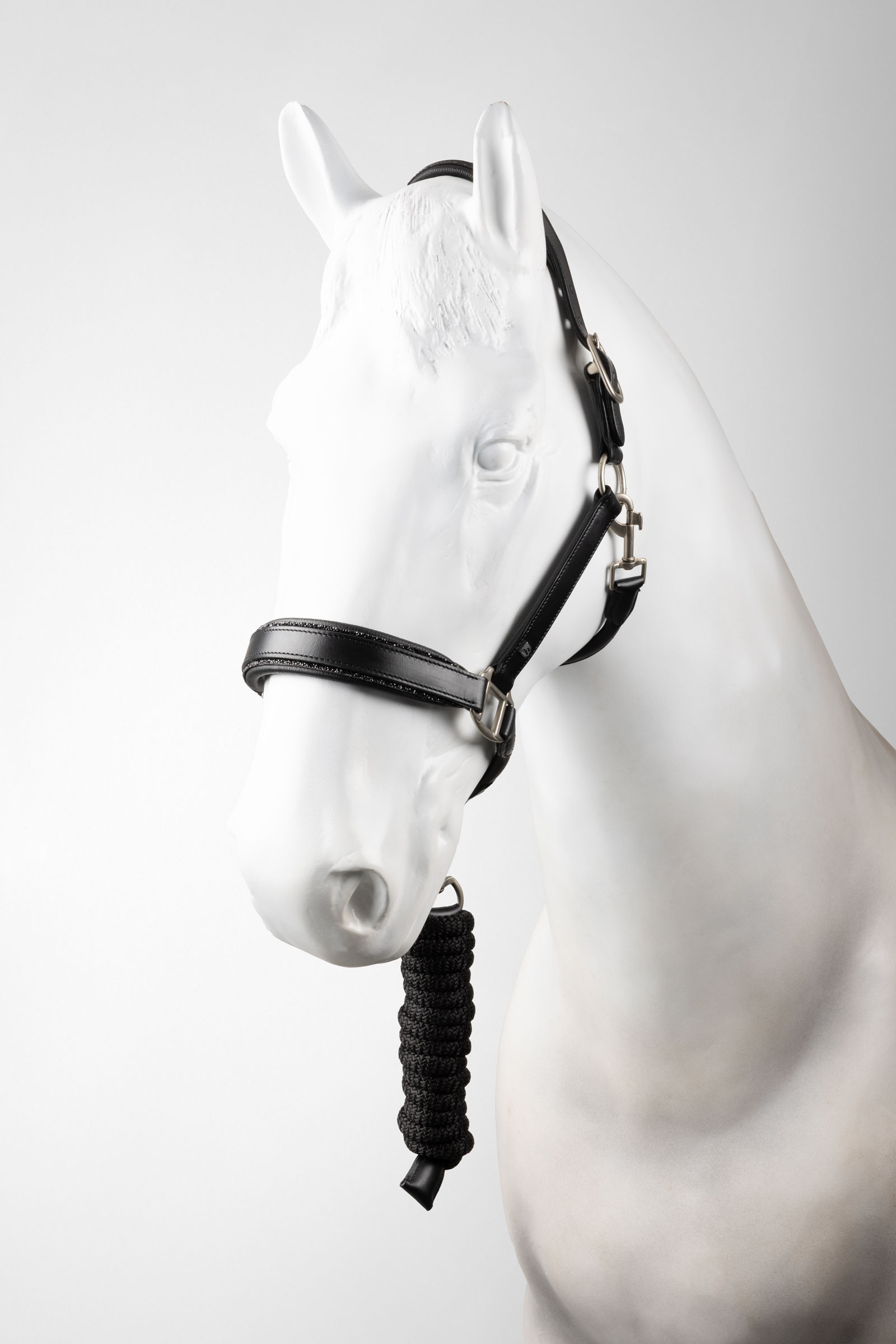 Horze Dynasty Cavezza in cuoio & longhina in corda set