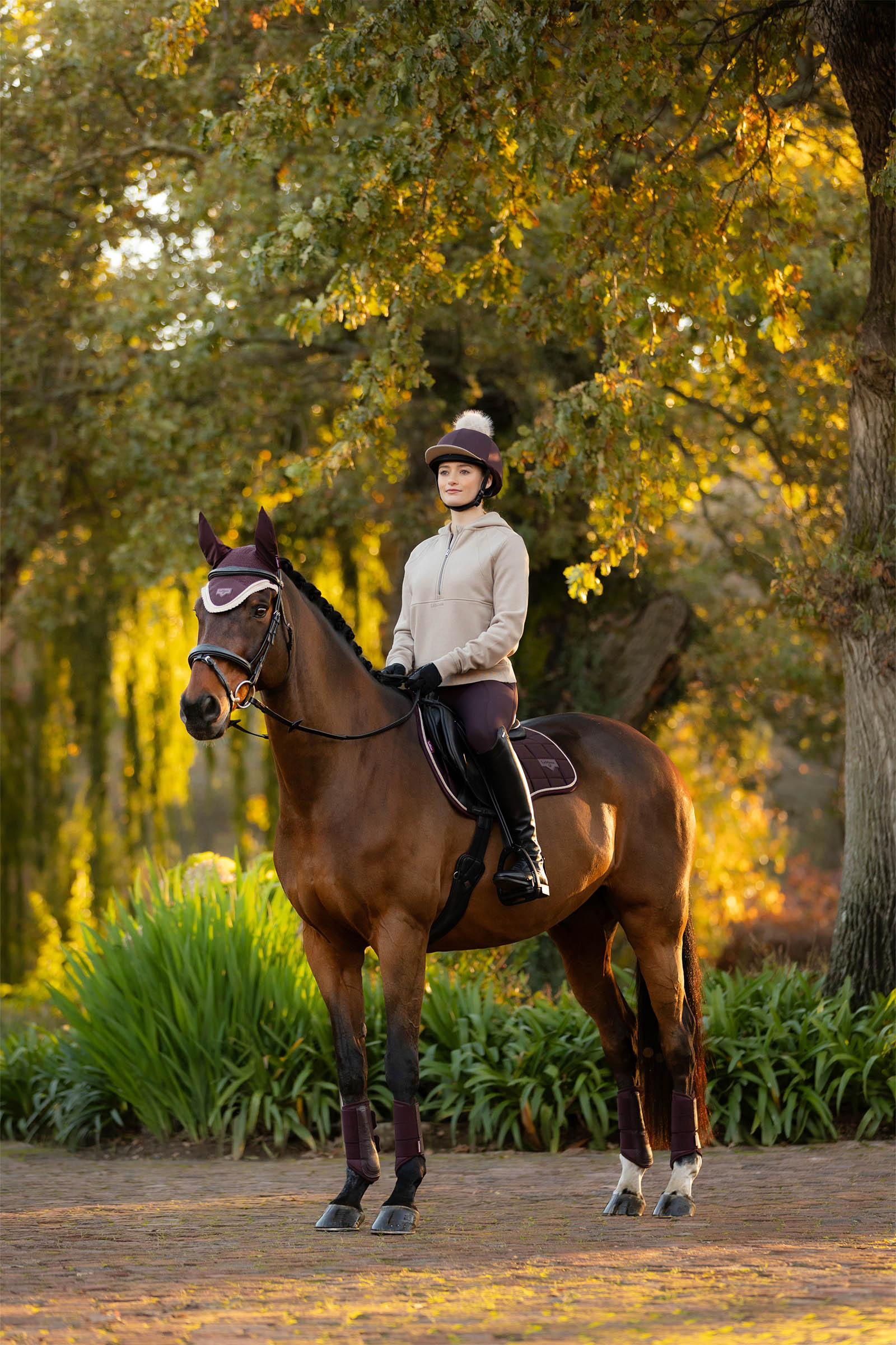 LeMieux Henrietta felpa con cappuccio da donna con mezza zip