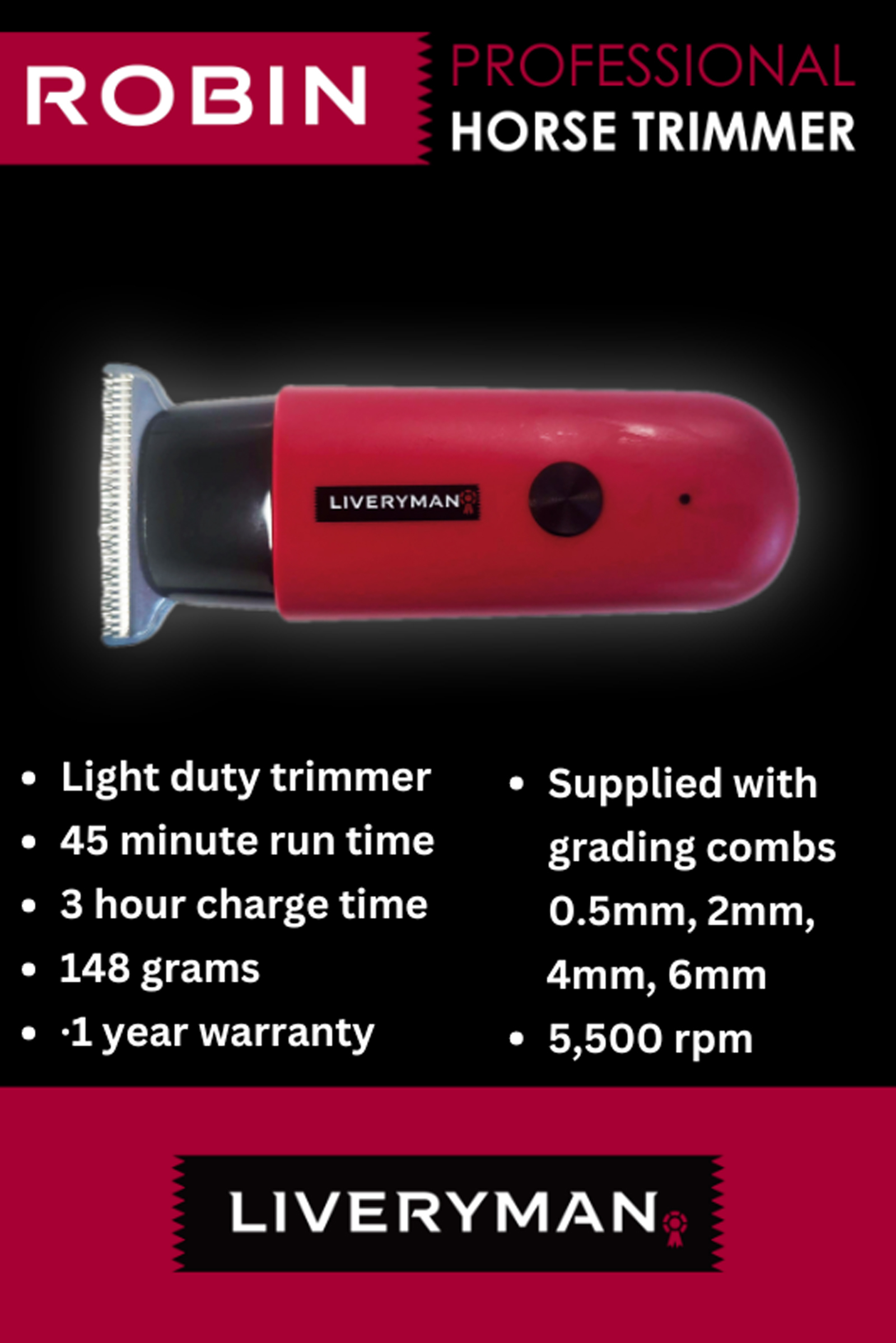 Liveryman Robin Tosatrice per rifiniture per cavalli