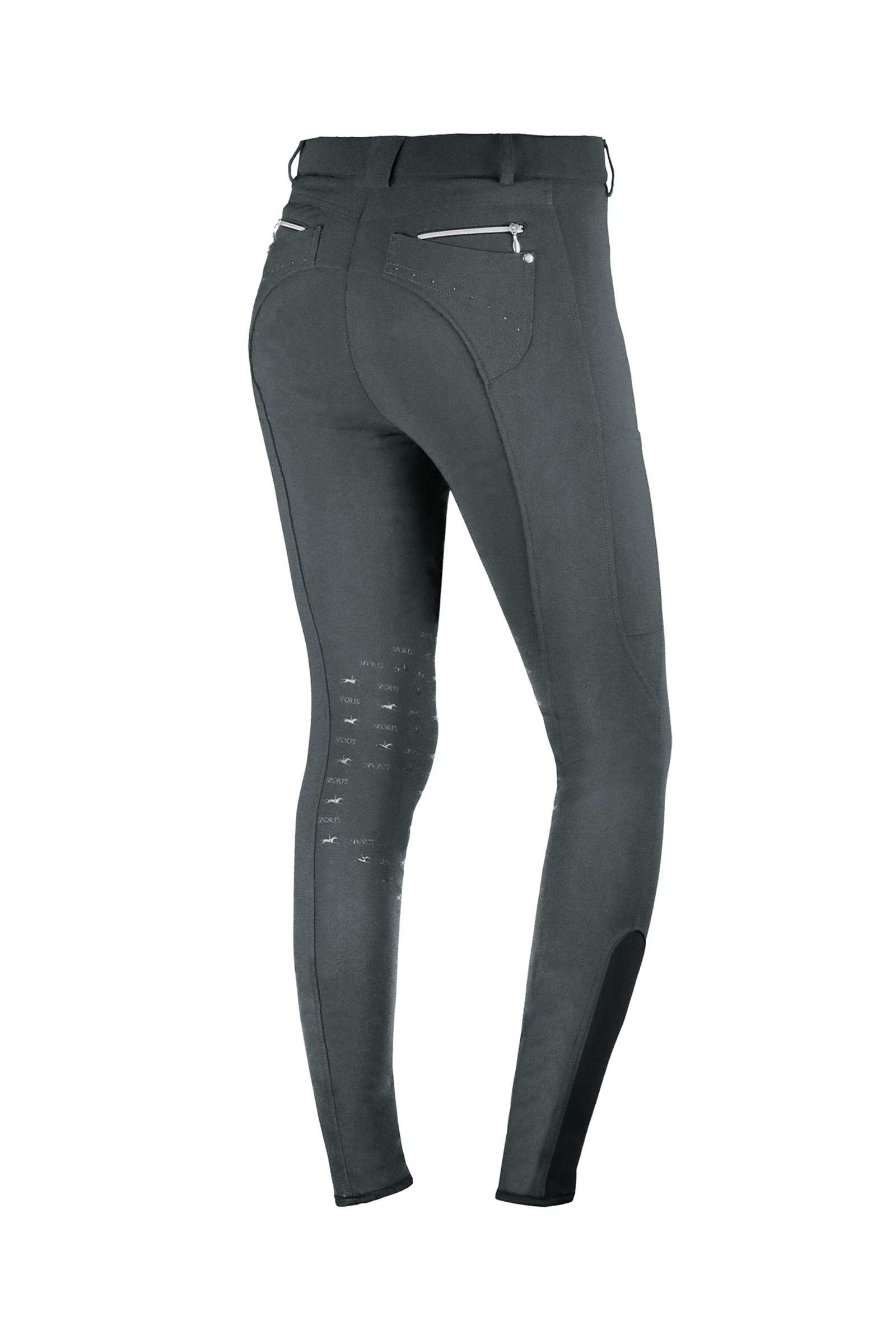 Graphite Dark grey Pantaloni Schockemöhle Sports Venus con toppa al ginocchio da donna