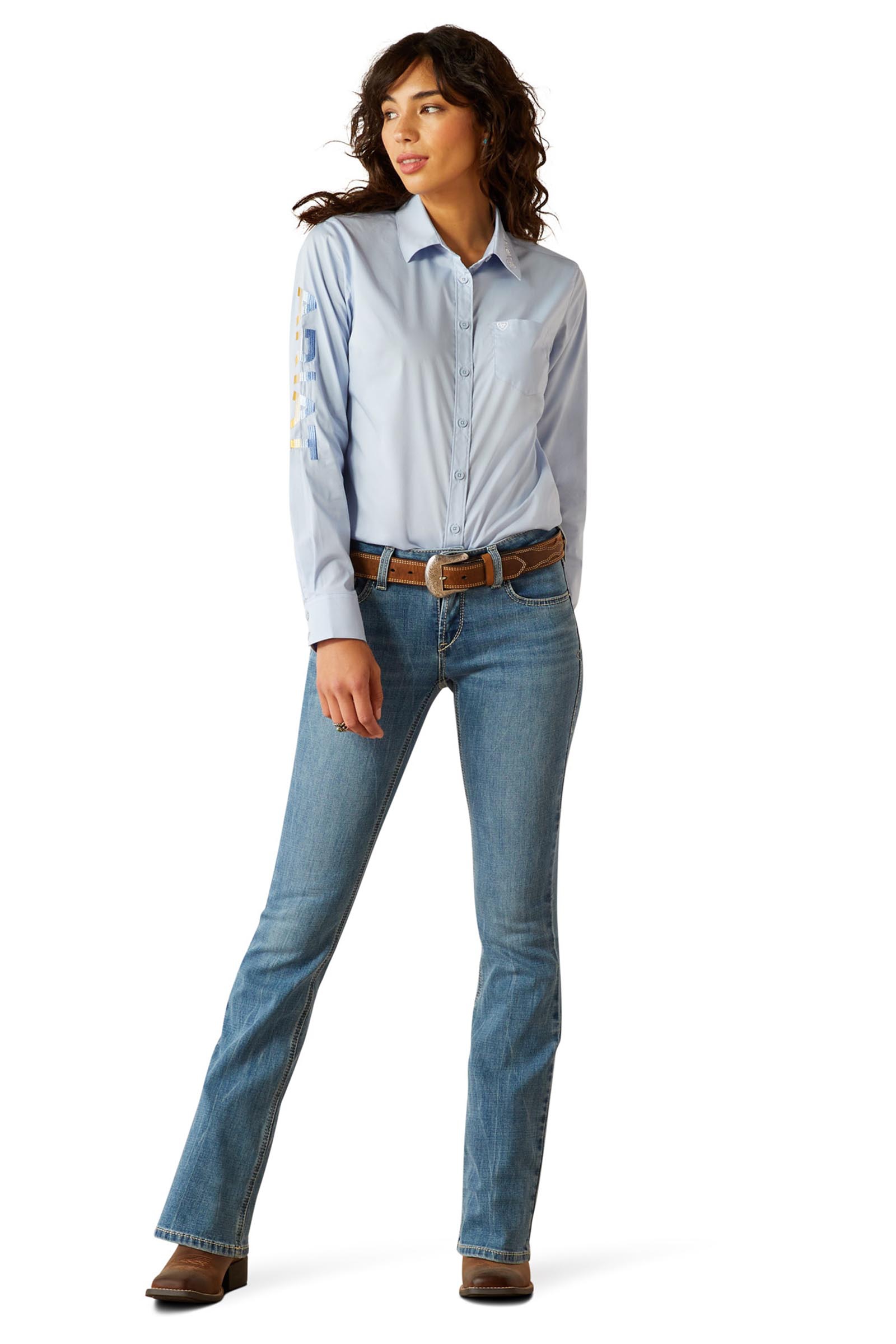 Ariat Team Kirby camicia elasticizzata a maniche lunghe da donna