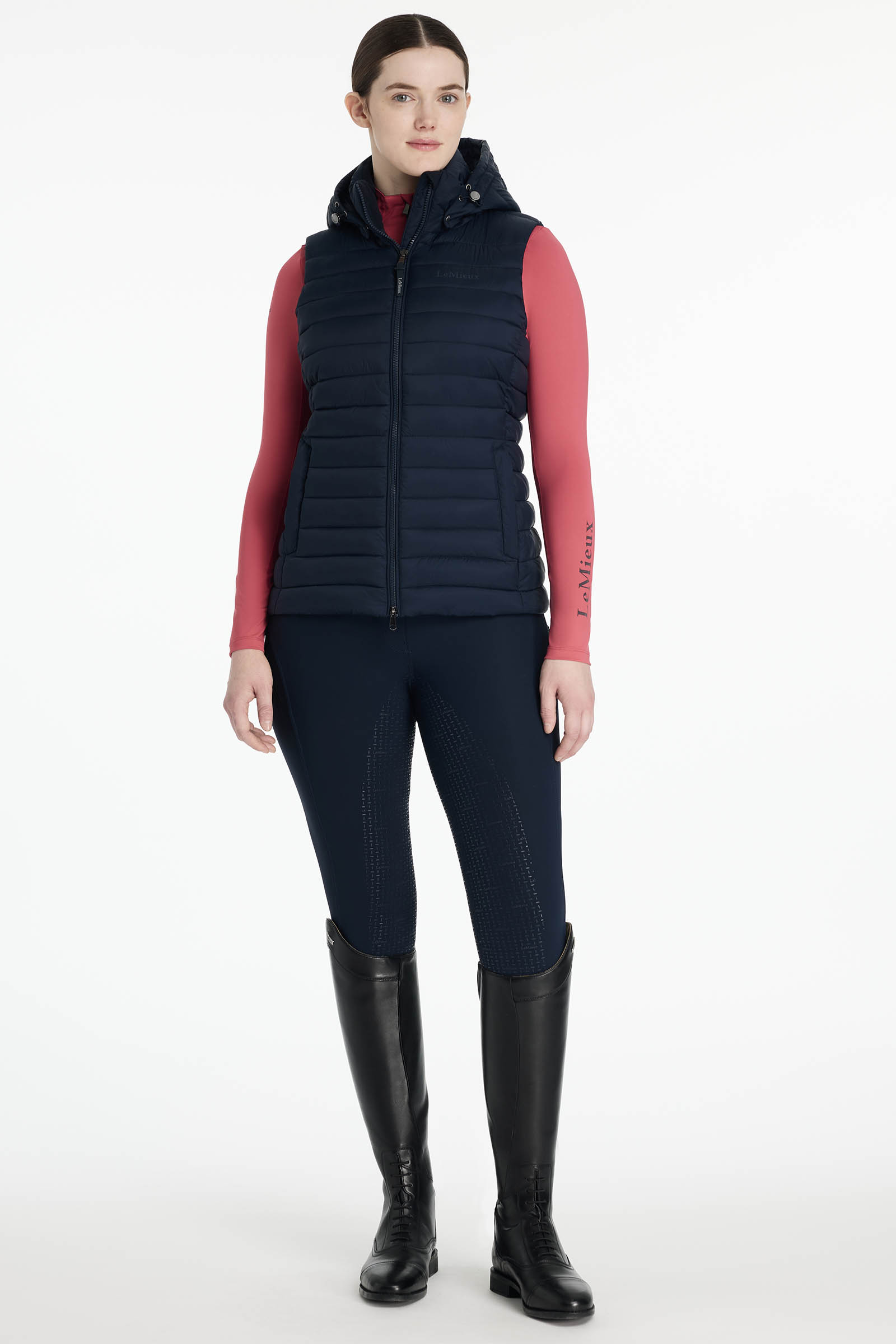 LeMieux Rose gilet imbottito con cappuccio da donna