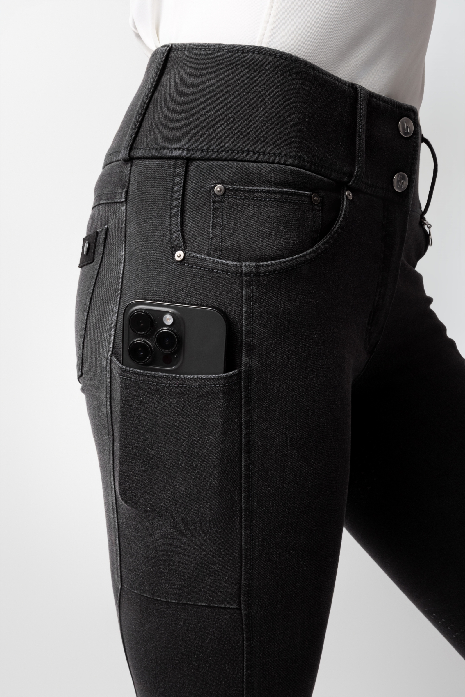 Horze Carolyn pantaloni equitazione denim donna full grip