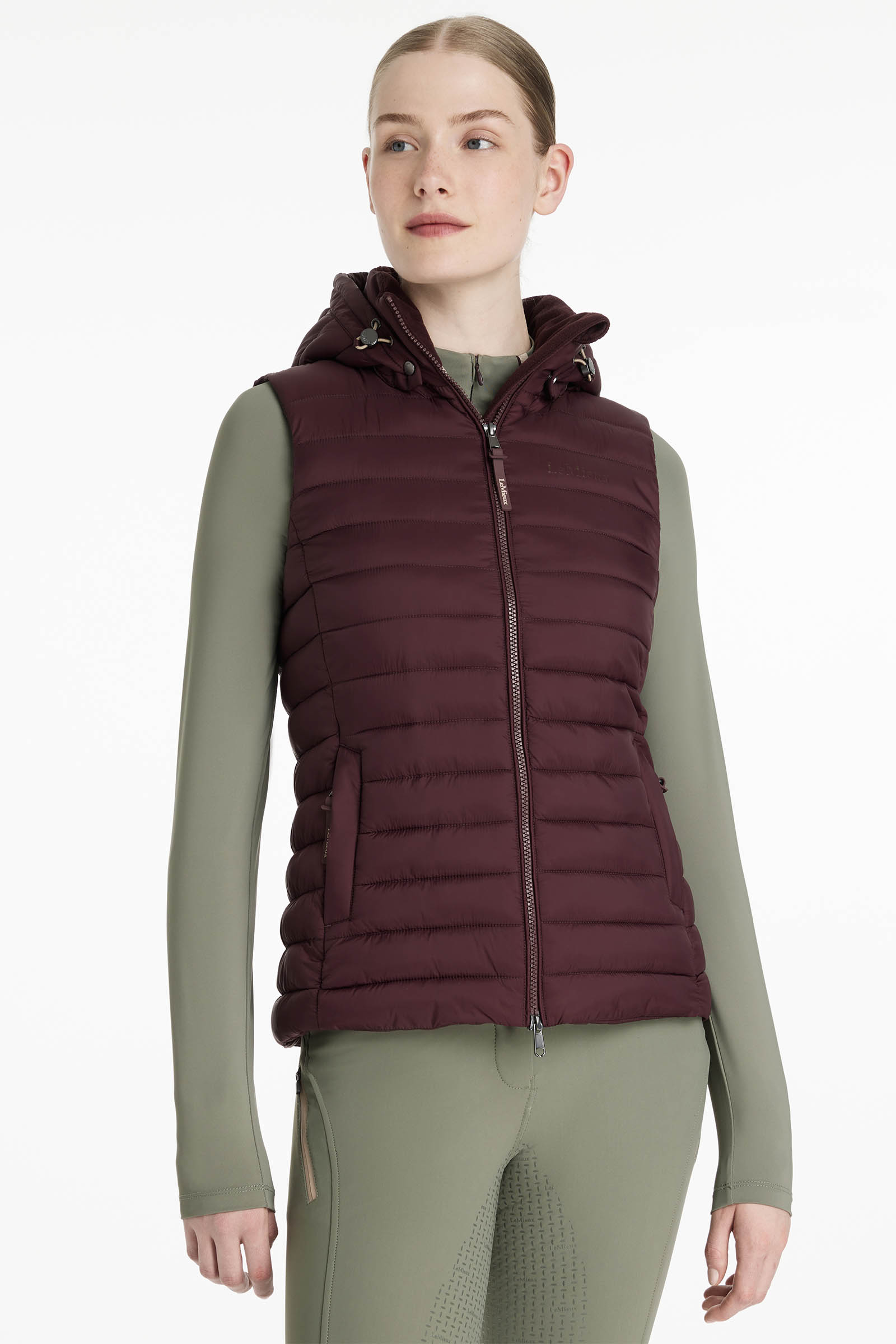 LeMieux Rose gilet imbottito con cappuccio da donna