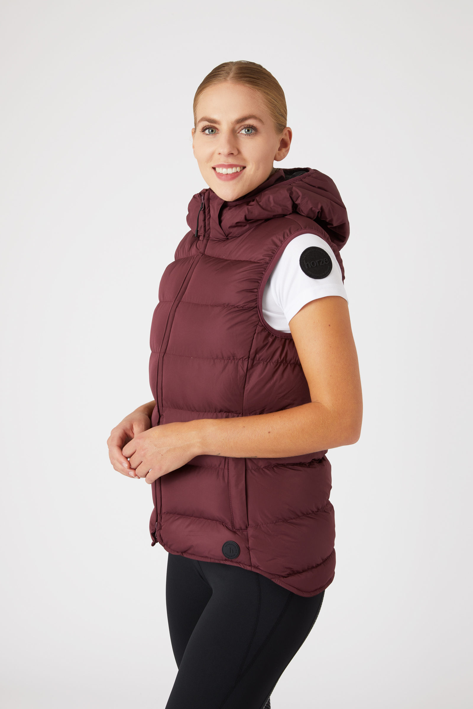 Horze Callie Gilet da equitazione imbottito con cappuccio per donna