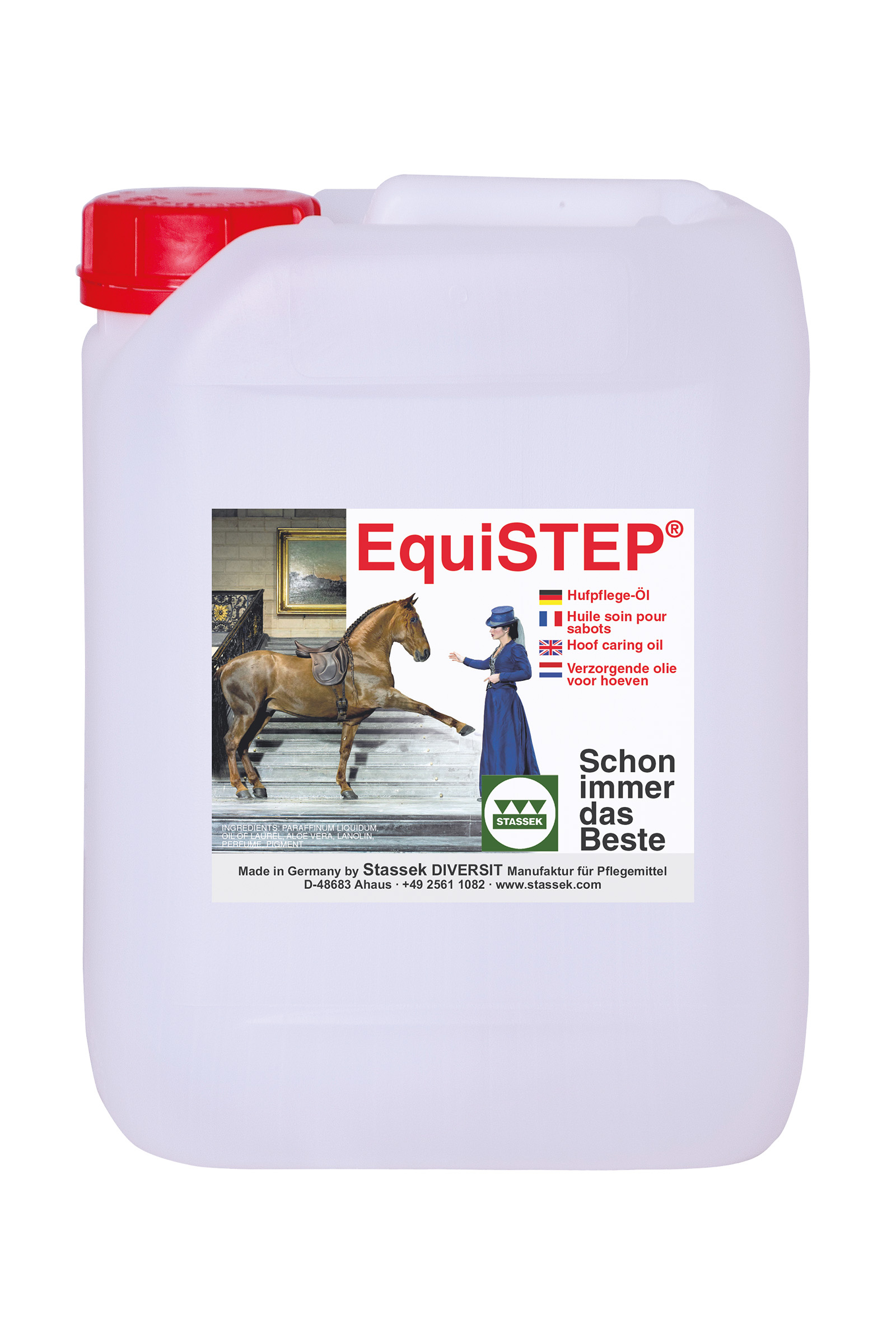 Tanica per olio per zoccoli Stassek EquiSTEP, 5 litri