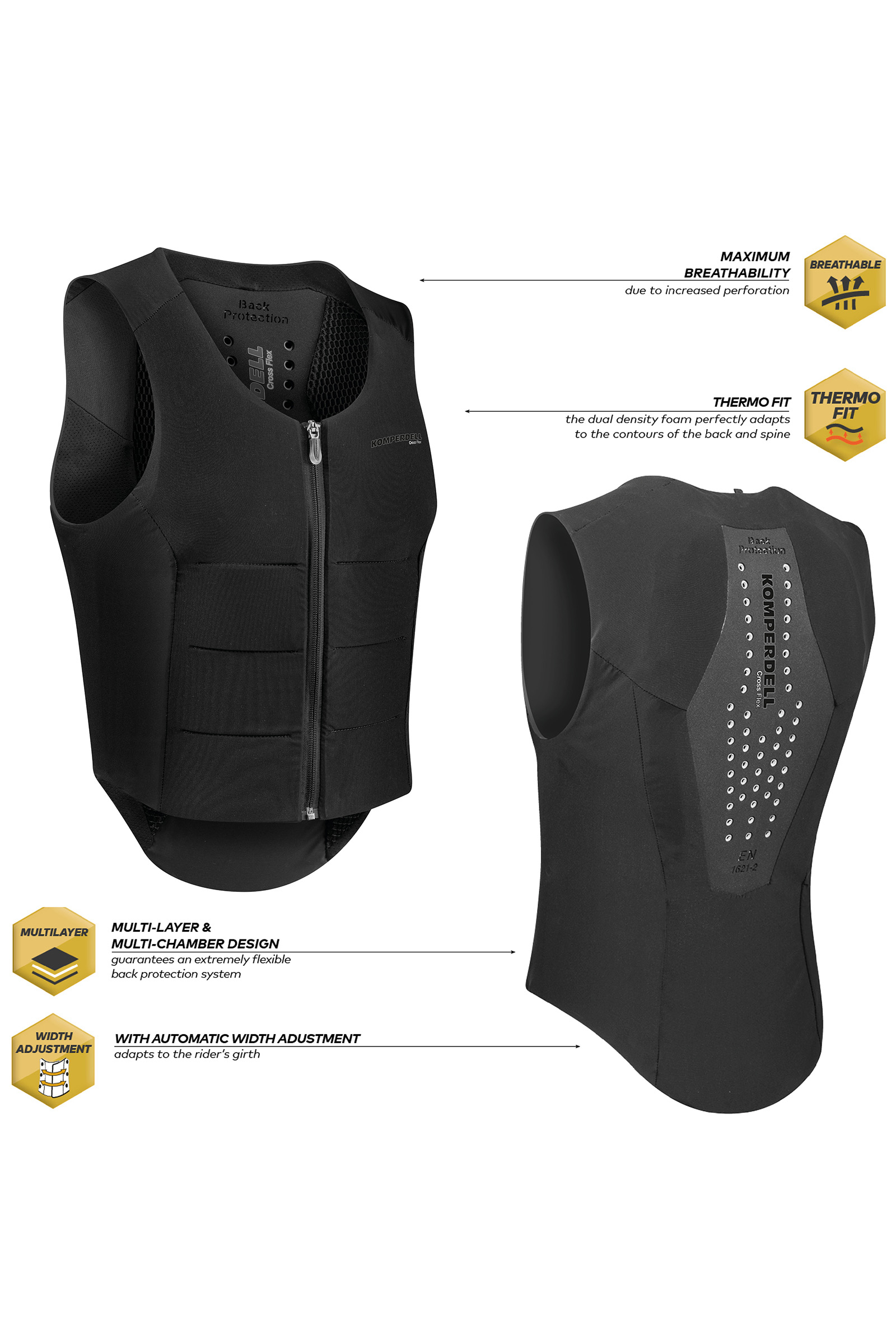 Komperdell Ballistic Paraschiena regolare Flex Fit
