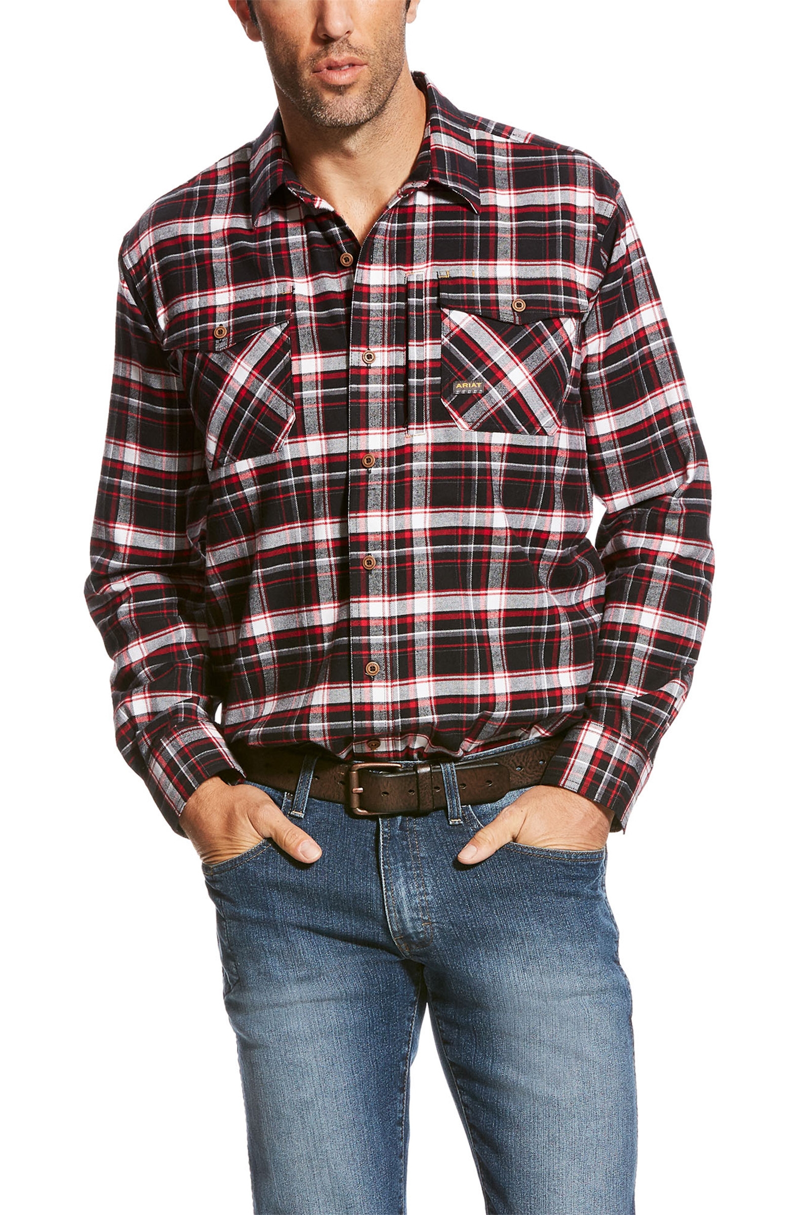 Allure Plaid Ariat Rebar camicia da lavoro in flanella DuraStretch