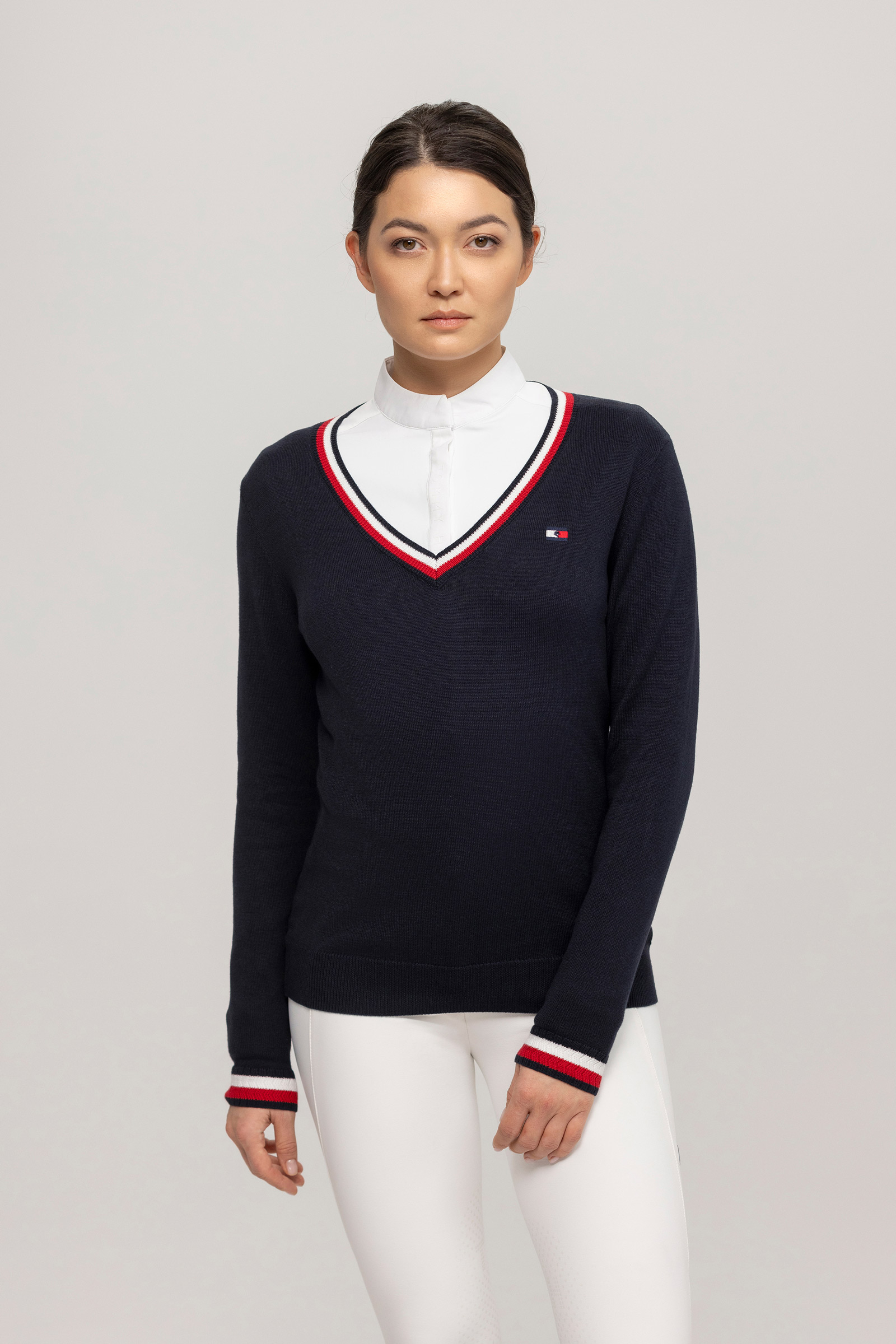 Tommy Hilfiger Equestrian Indiana maglione con scollo a V da donna